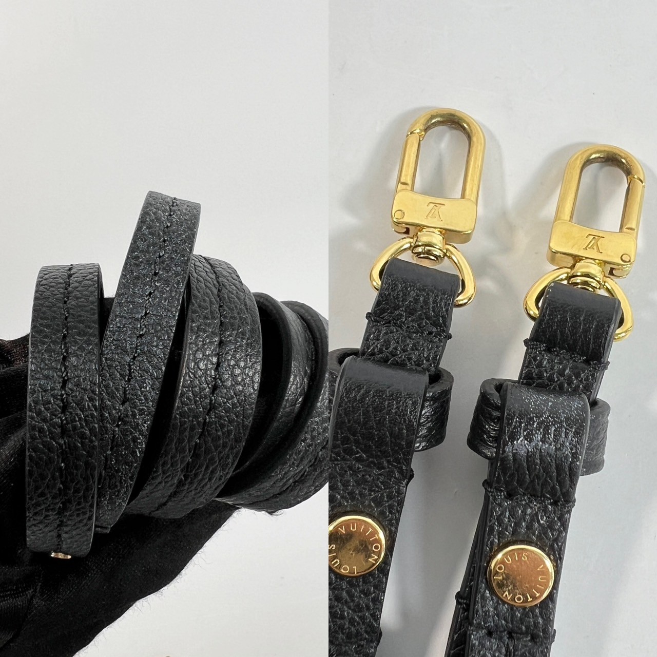 路易威登 LOUIS VUITTON Easy Pouch On Strap 壓紋牛皮二用包 黑色 M80349 晶片款  原廠盒子/防塵袋