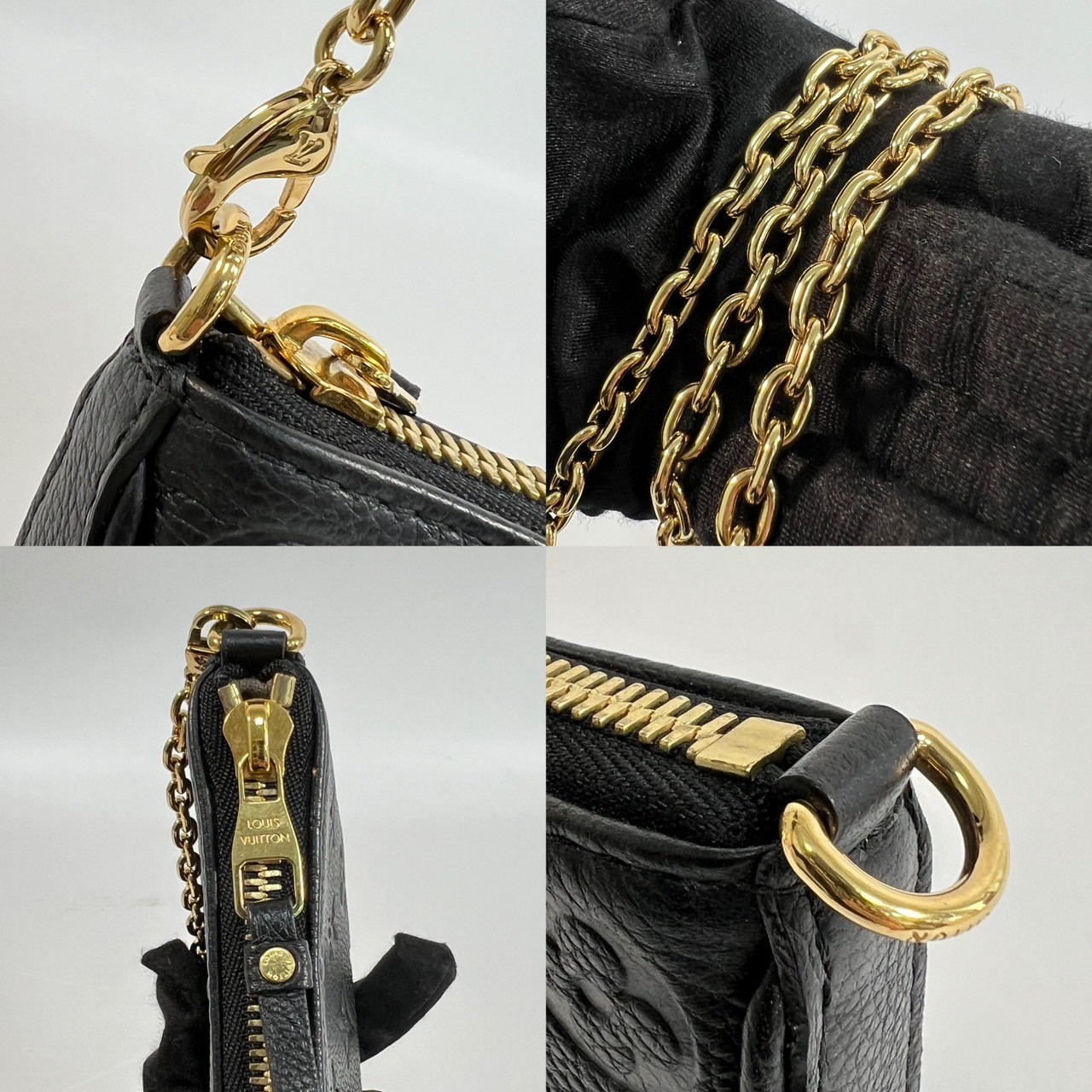 路易威登 LOUIS VUITTON Easy Pouch On Strap 壓紋牛皮二用包 黑色 M80349 晶片款  原廠盒子/防塵袋