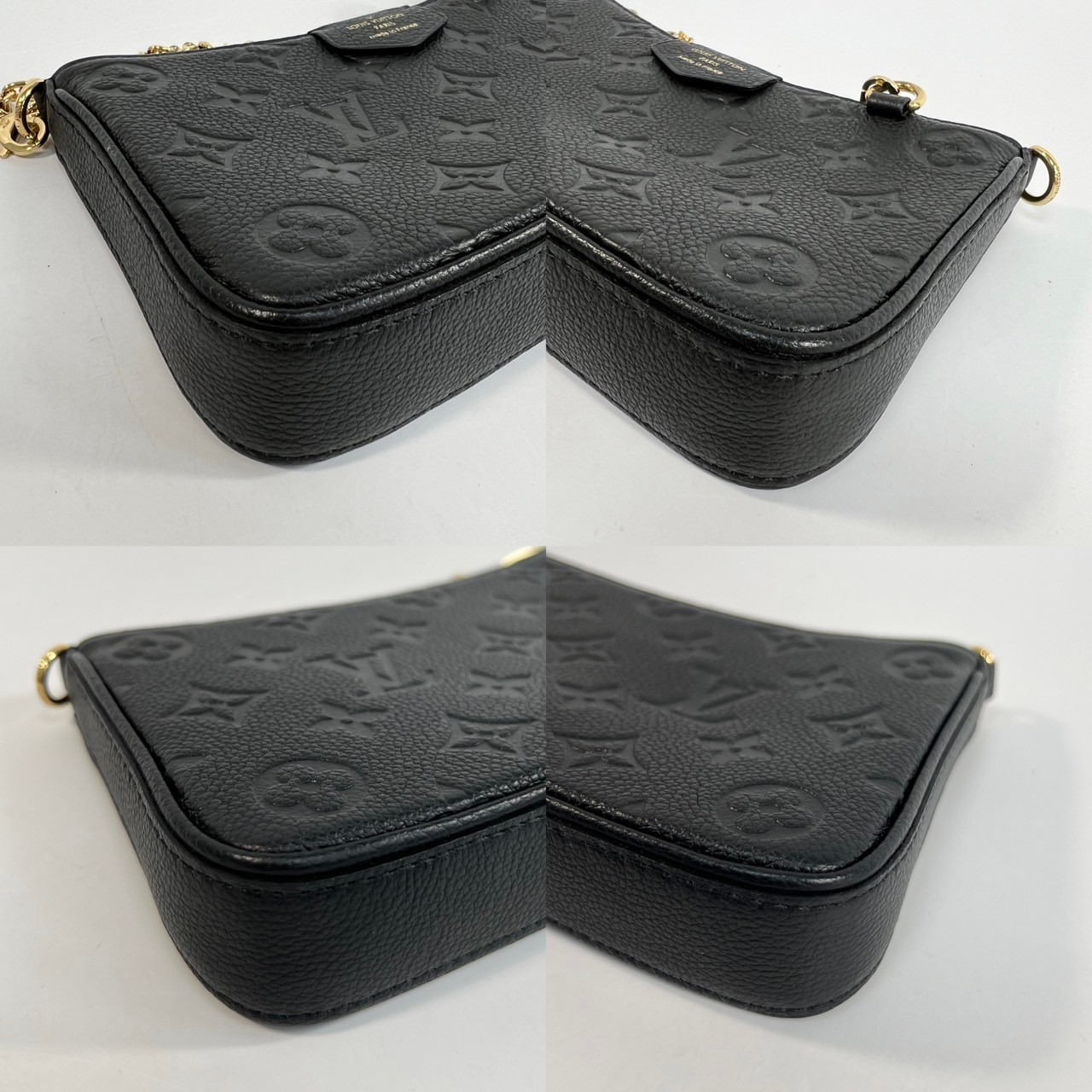 路易威登 LOUIS VUITTON Easy Pouch On Strap 壓紋牛皮二用包 黑色 M80349 晶片款  原廠盒子/防塵袋