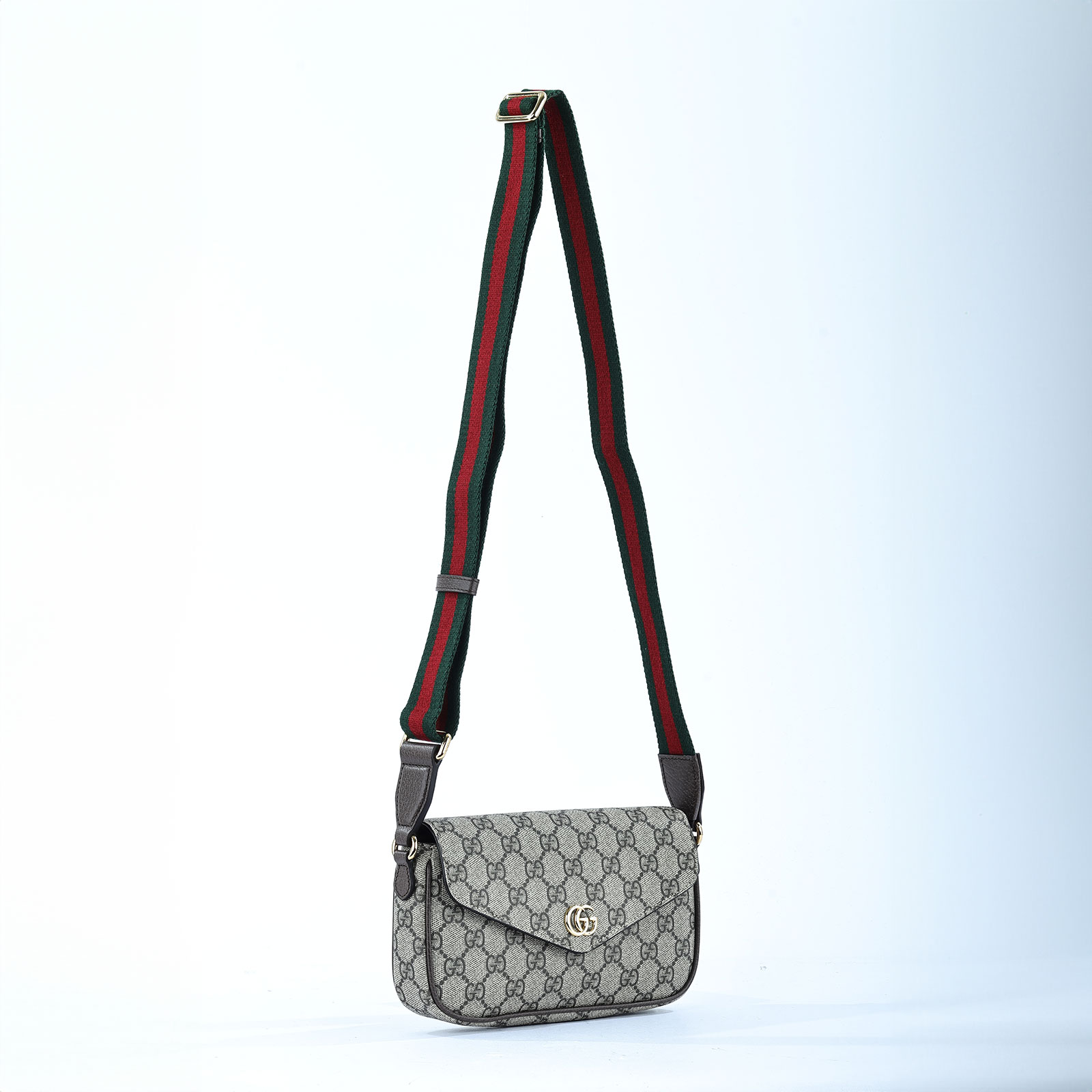 古馳 GUCCI Ophidia 迷你 肩背包 764061 口蓋織帶側背小包 原廠盒子/防塵袋