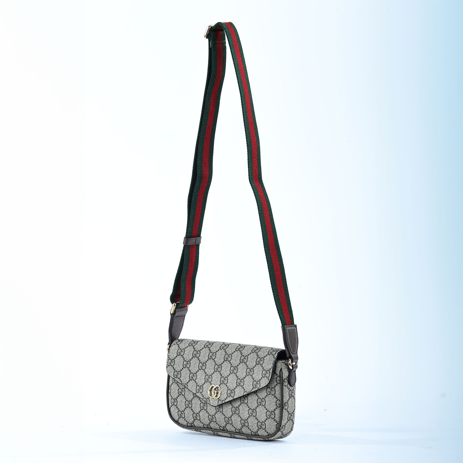 古馳 GUCCI Ophidia 迷你 肩背包 764061 口蓋織帶側背小包 原廠盒子/防塵袋