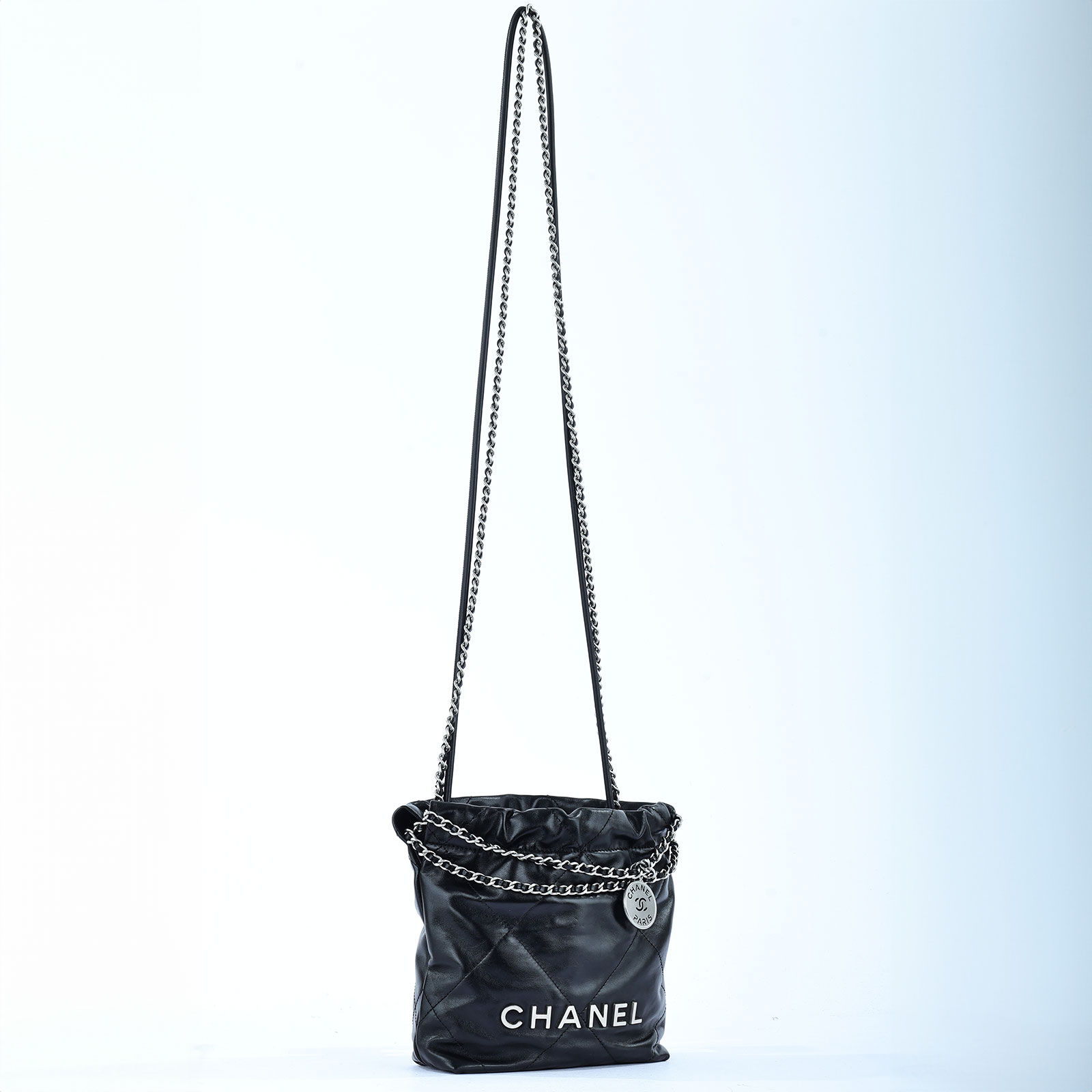 香奈兒 CHANEL 22 迷你 束口包 AS3980 晶片款 黑22 MINI 原廠盒子/防塵袋/購買證明