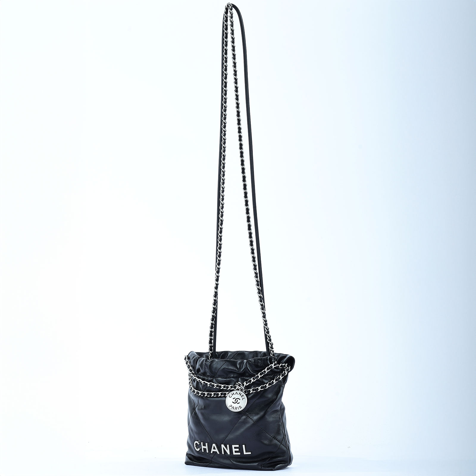 香奈兒 CHANEL 22 迷你 束口包 AS3980 晶片款 黑22 MINI 原廠盒子/防塵袋/購買證明