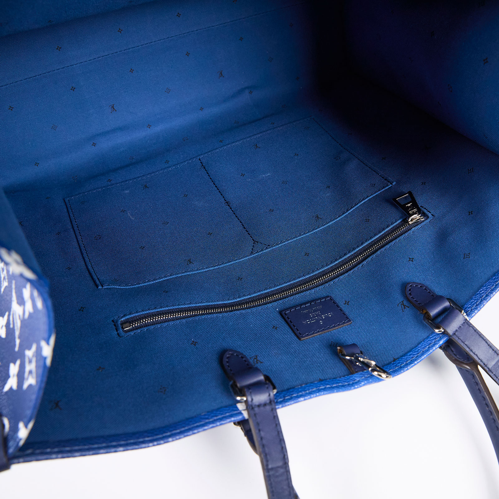 路易威登 LOUIS VUITTON OnTheGo GM 購物袋 手提包 絞染 M45120 晶片款 藍白On the Go GM Escar GM 無附屬品
