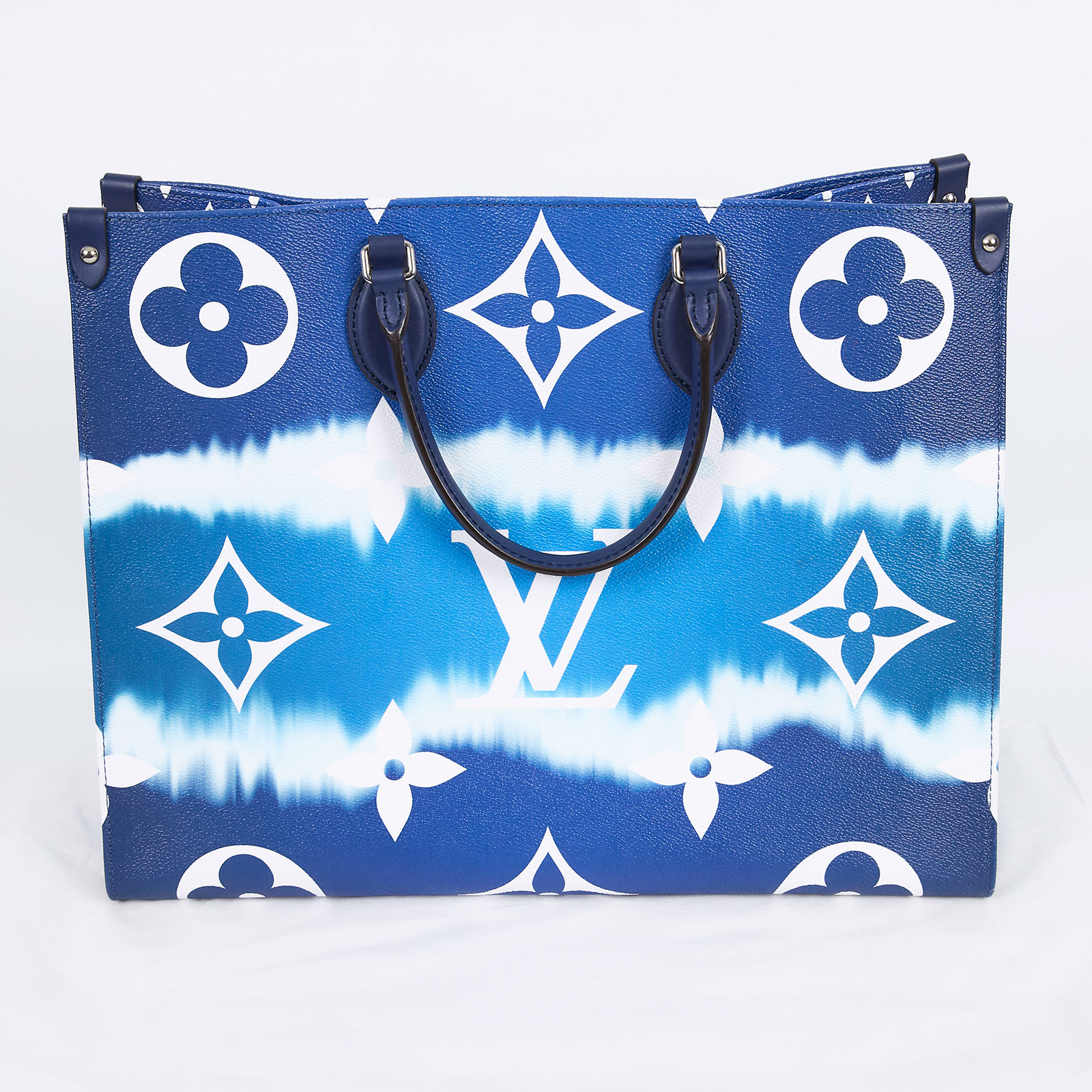 路易威登 LOUIS VUITTON OnTheGo GM 購物袋 手提包 絞染 M45120 晶片款 藍白On the Go GM Escar GM 無附屬品