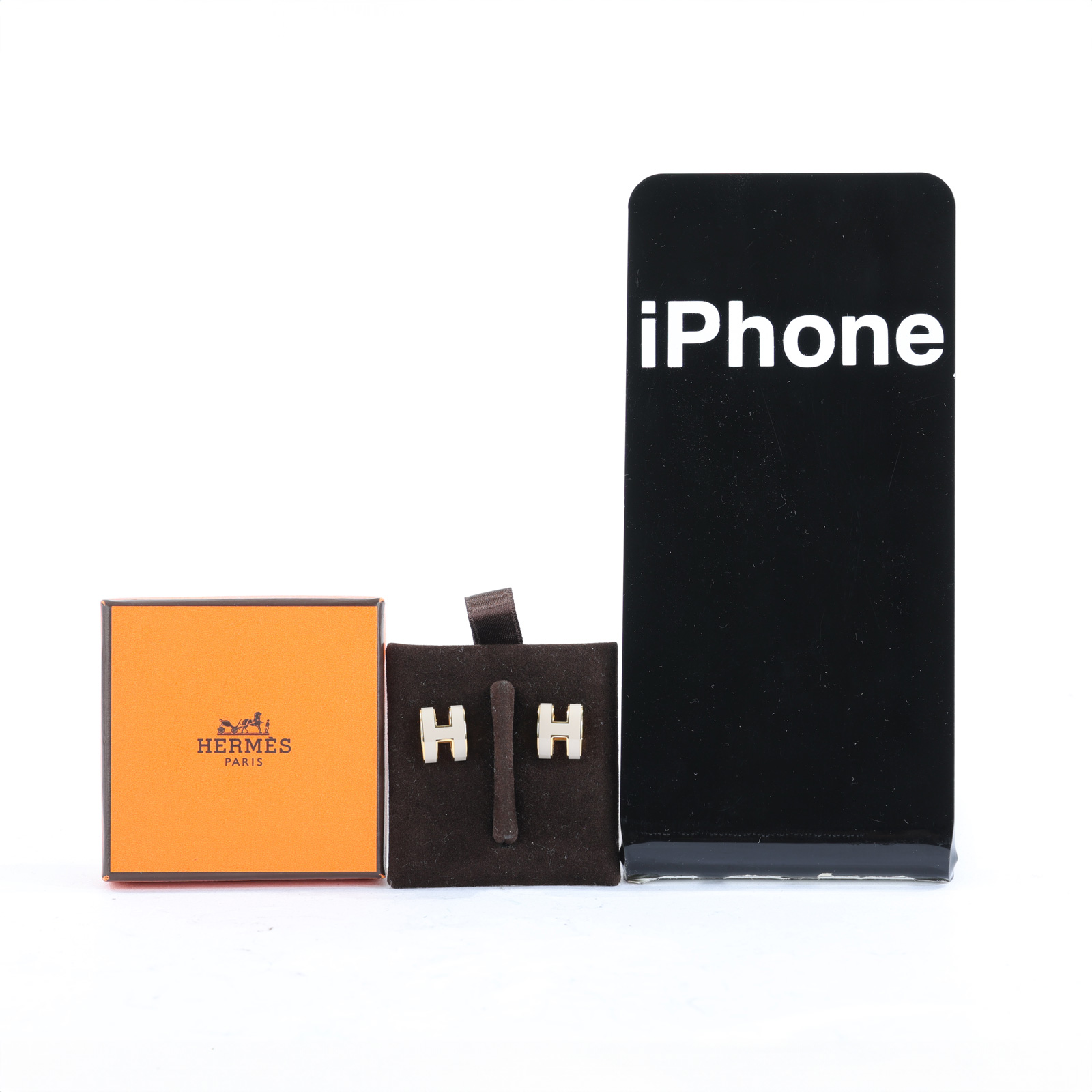 愛馬仕 Hermes Mini Pop H 耳釘 POPHE ST1128 栗子灰 H耳環 原廠盒子