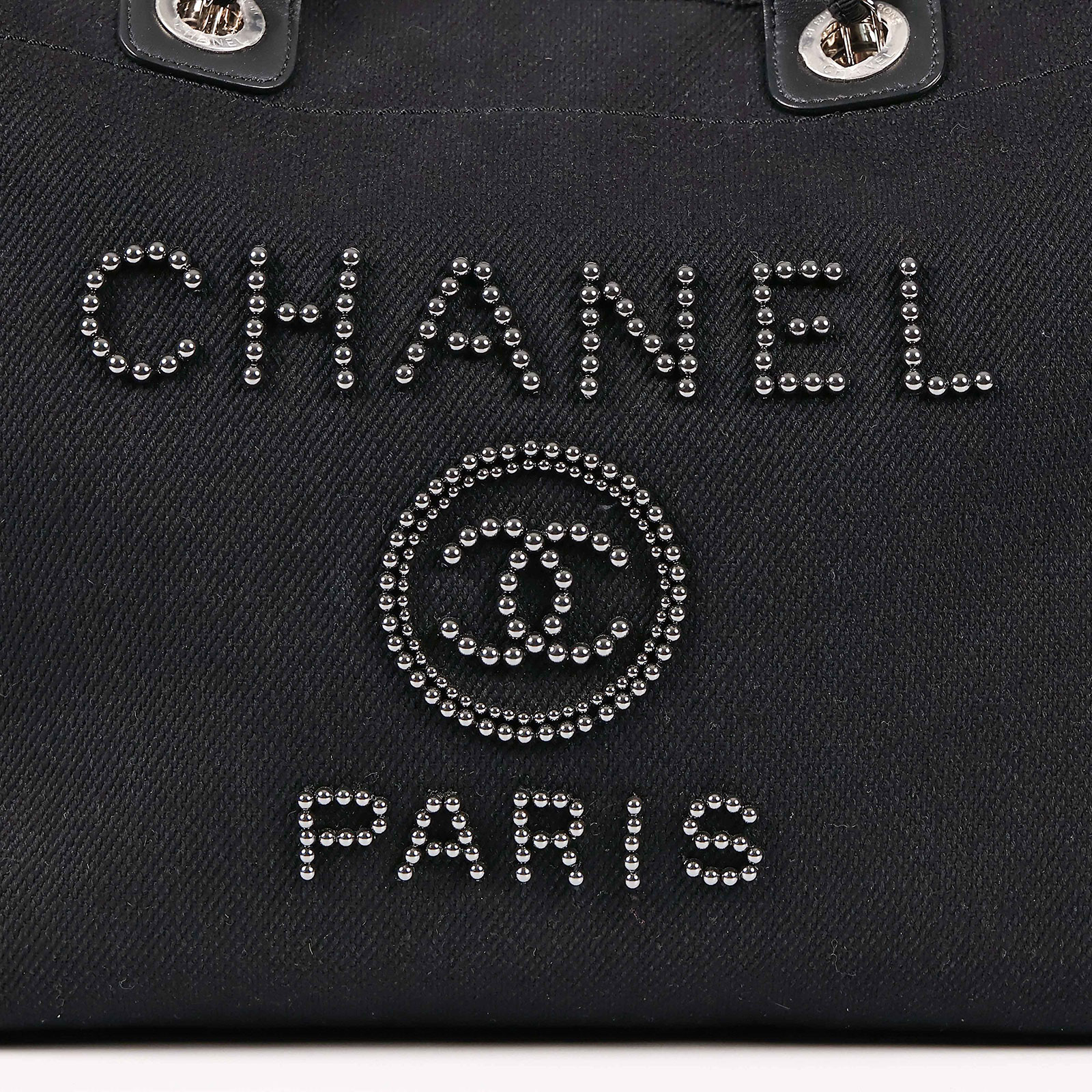 香奈兒 CHANEL 海灘包 大型  29開黑珠珠LOGO沙灘包 防塵袋/購買證明