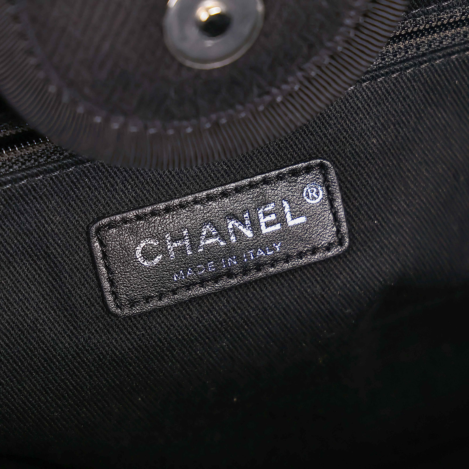 香奈兒 CHANEL 海灘包 大型  29開黑珠珠LOGO沙灘包 防塵袋/購買證明