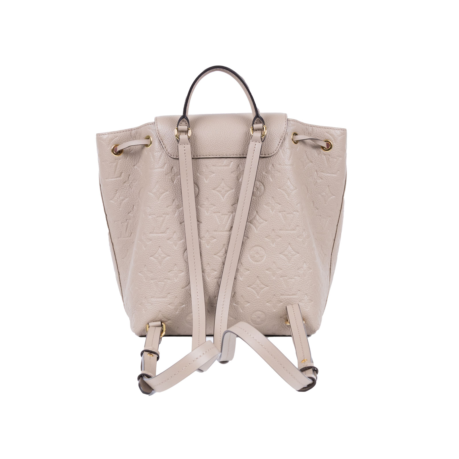 路易威登 LOUIS VUITTON Montsouris 後背包 M45410 晶片款 米灰壓紋後背包 吊牌