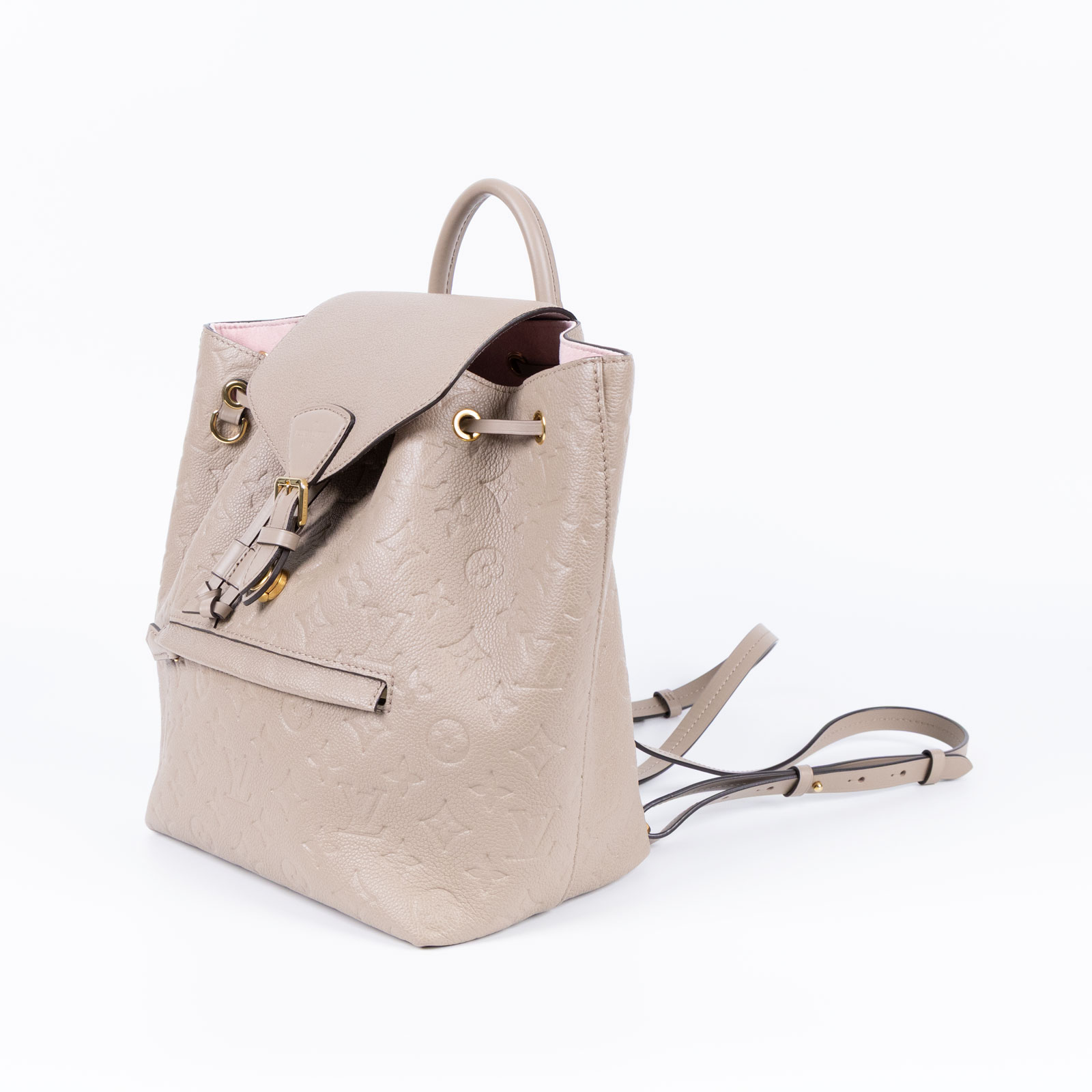 路易威登 LOUIS VUITTON Montsouris 後背包 M45410 晶片款 米灰壓紋後背包 吊牌