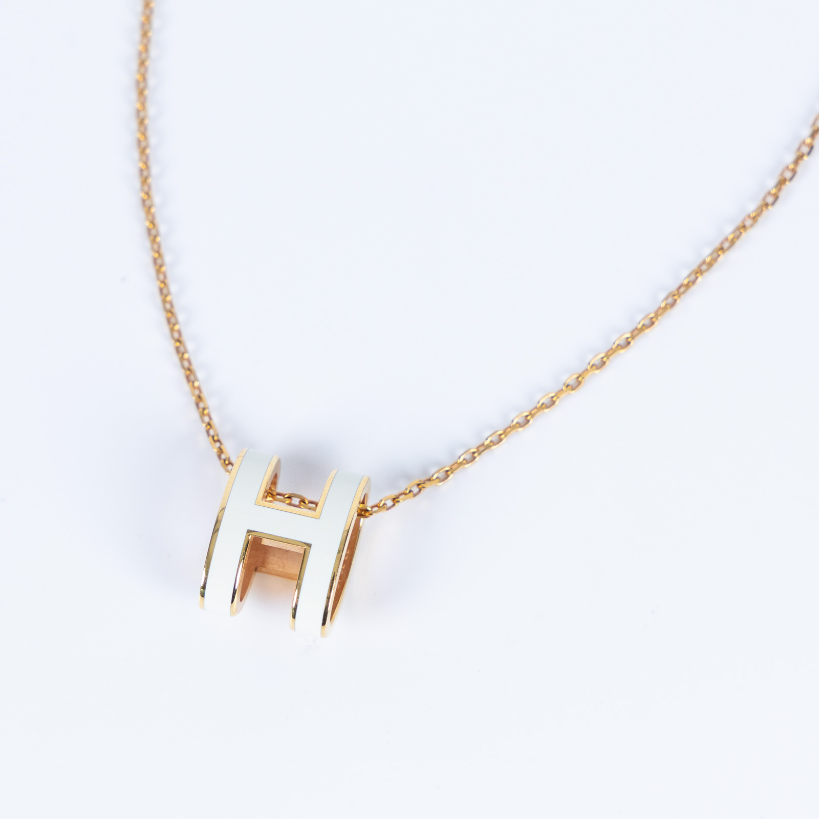 愛馬仕 Hermes Pop H 墜飾 POPHP ST0222 白POP H項鍊 原廠盒子/防塵袋