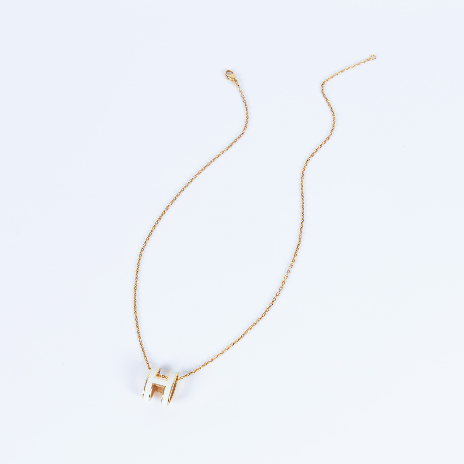 愛馬仕 Hermes Pop H 墜飾 POPHP ST0222 白POP H項鍊 原廠盒子/防塵袋