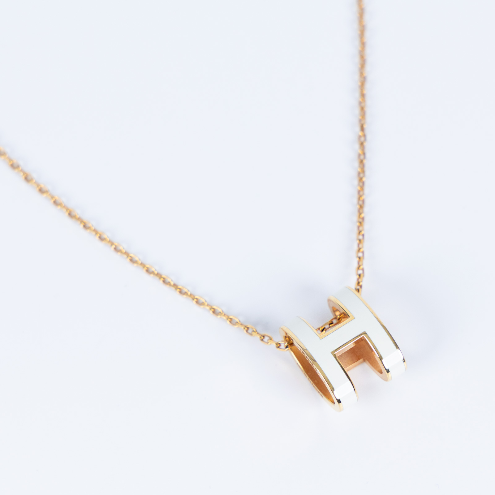 愛馬仕 Hermes Pop H 墜飾 POPHP ST0222 白POP H項鍊 原廠盒子/防塵袋