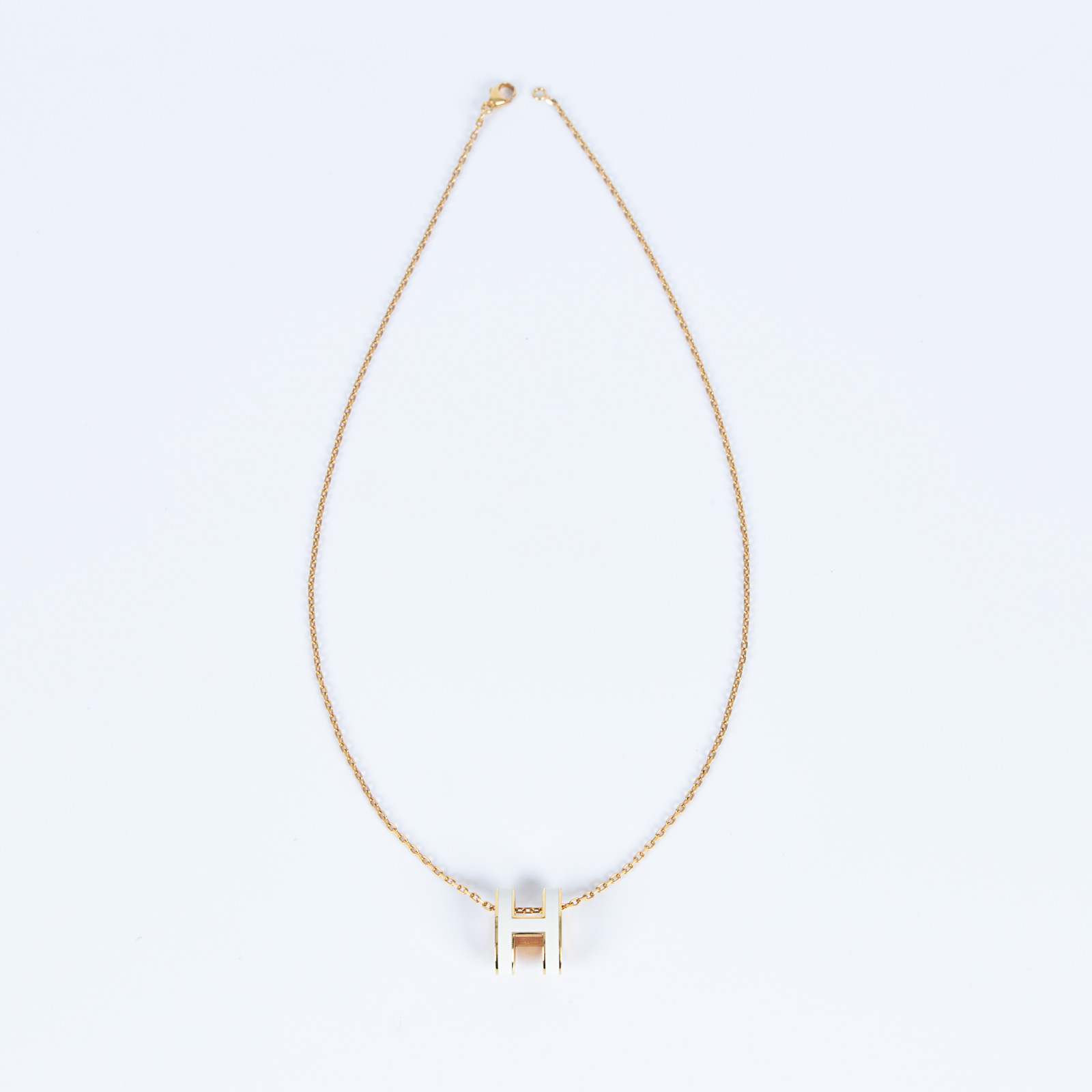 愛馬仕 Hermes Pop H 墜飾 POPHP ST0222 白POP H項鍊 原廠盒子/防塵袋