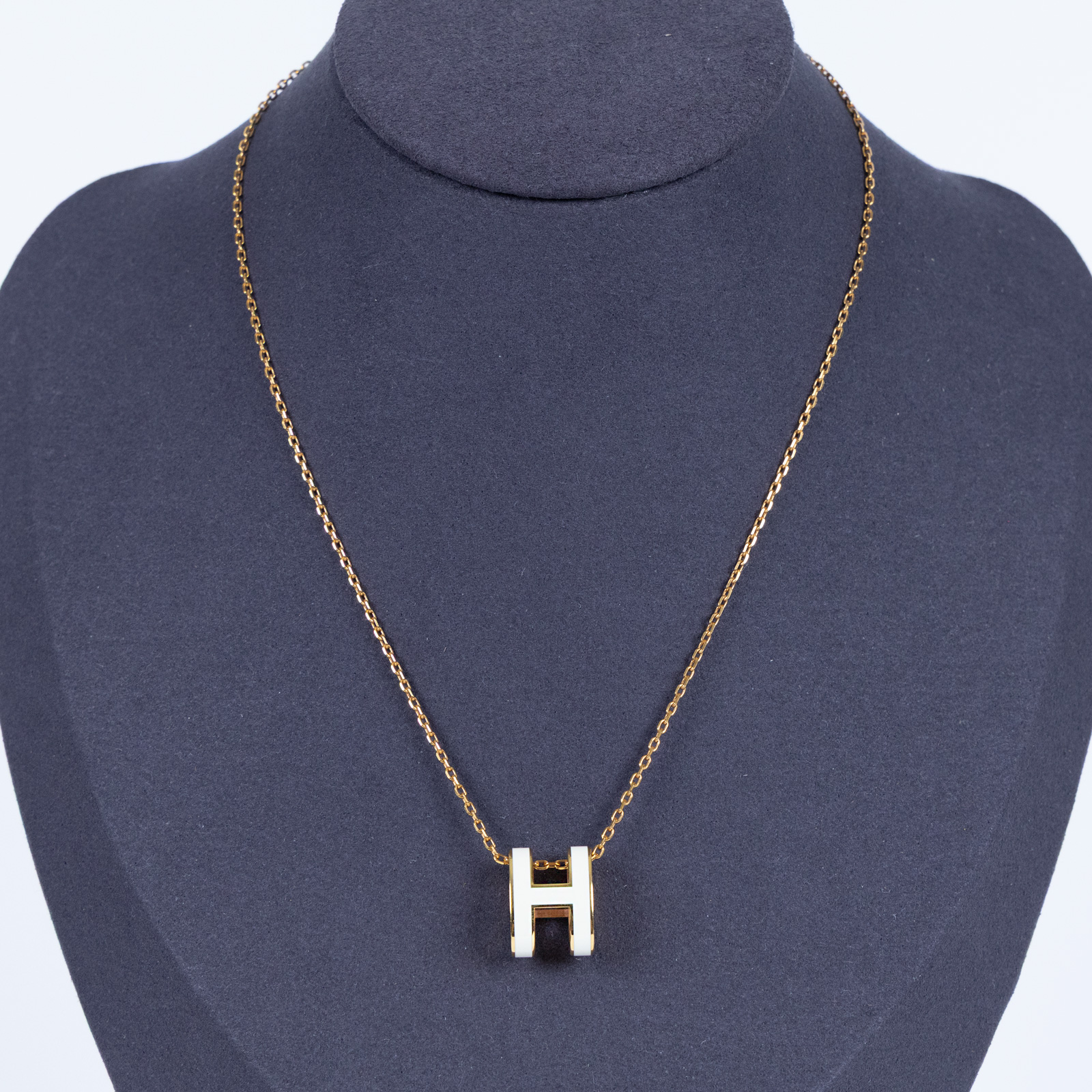 愛馬仕 Hermes Pop H 墜飾 POPHP ST0222 白POP H項鍊 原廠盒子/防塵袋