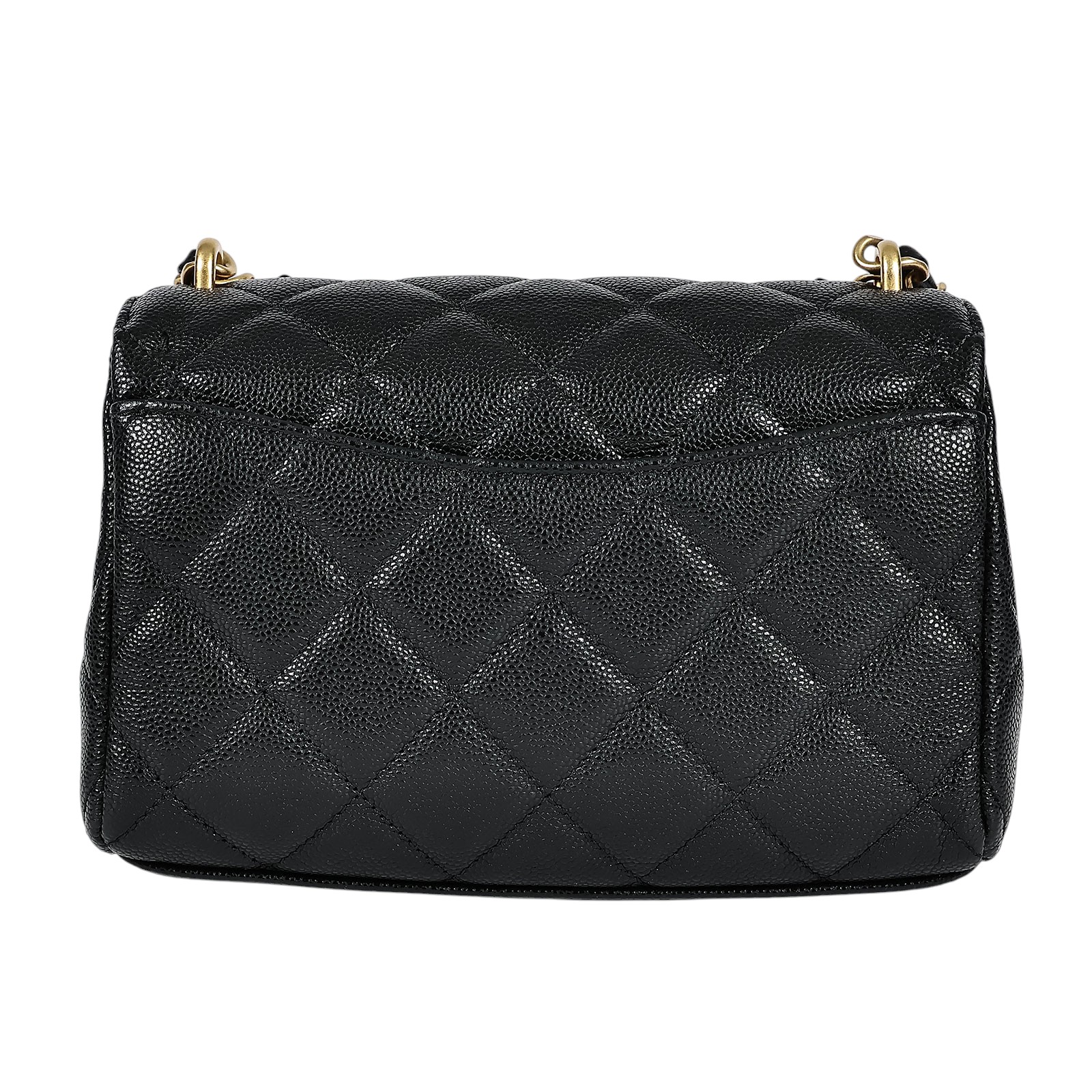 香奈兒 CHANEL 方胖 手提 肩背 皮穿鍊口蓋包  晶片款 黑荔枝雙鍊方胖 防塵袋