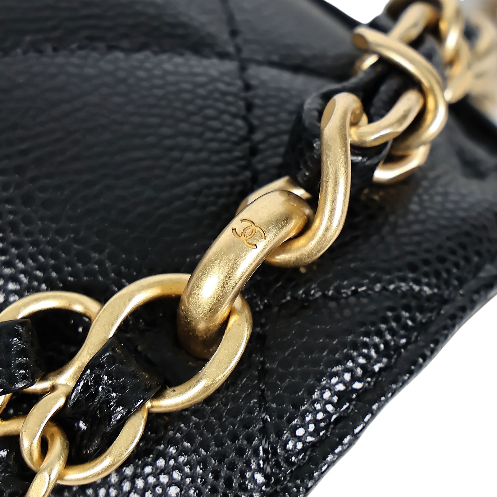 香奈兒 CHANEL 方胖 手提 肩背 皮穿鍊口蓋包  晶片款 黑荔枝雙鍊方胖 防塵袋