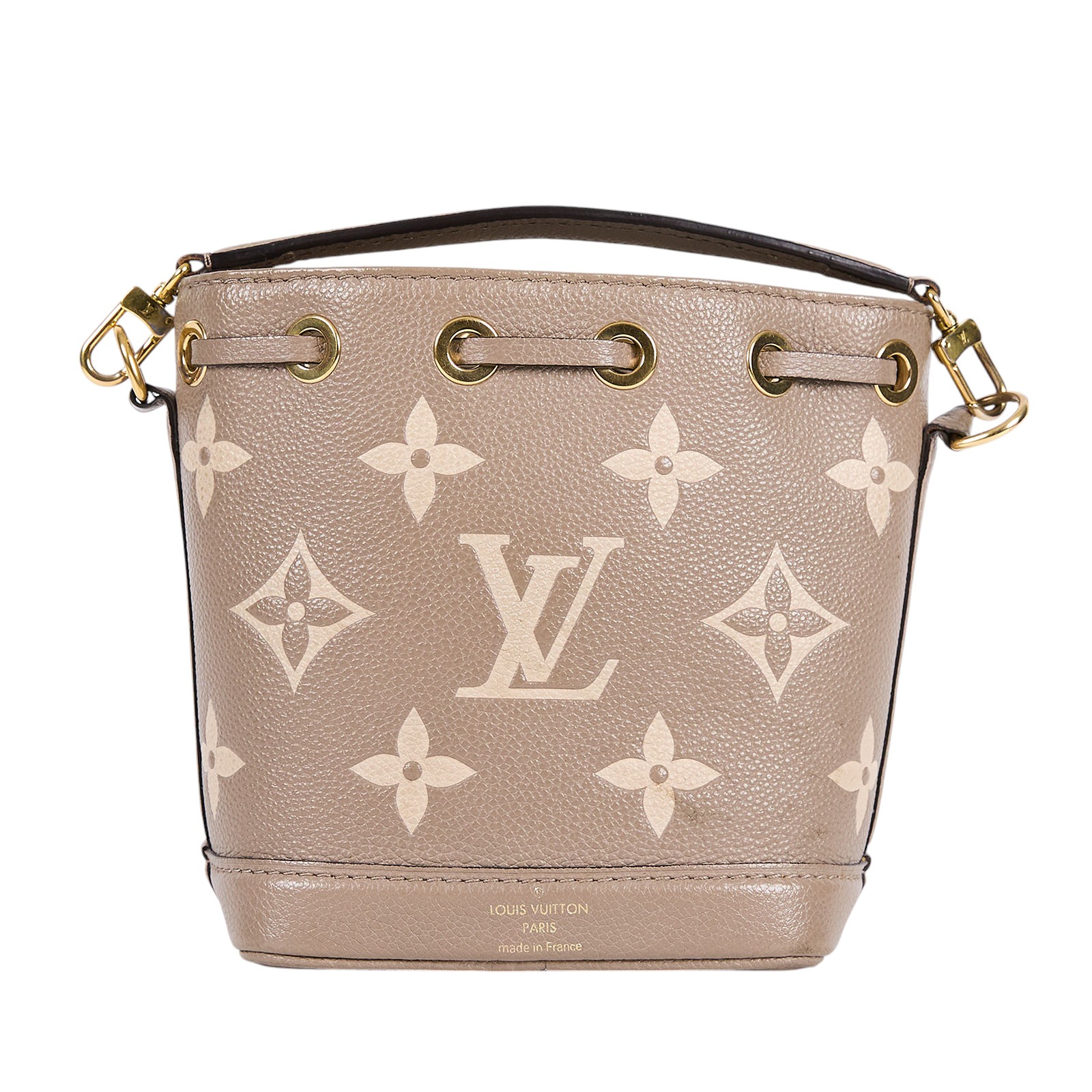 路易威登 LOUIS VUITTON Nano Noé 雙色 束口水桶包 M46291 晶片款  原廠盒子/防塵袋