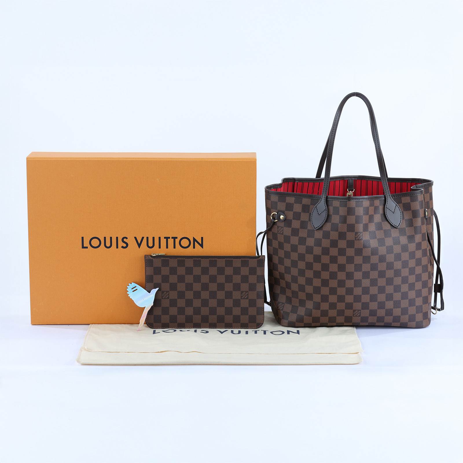 路易威登 LOUIS VUITTON 棕棋盤 Neverfull MM 托特包 N41358 晶片款 棕棋盤 Neverfull MM 防塵袋/原廠盒子