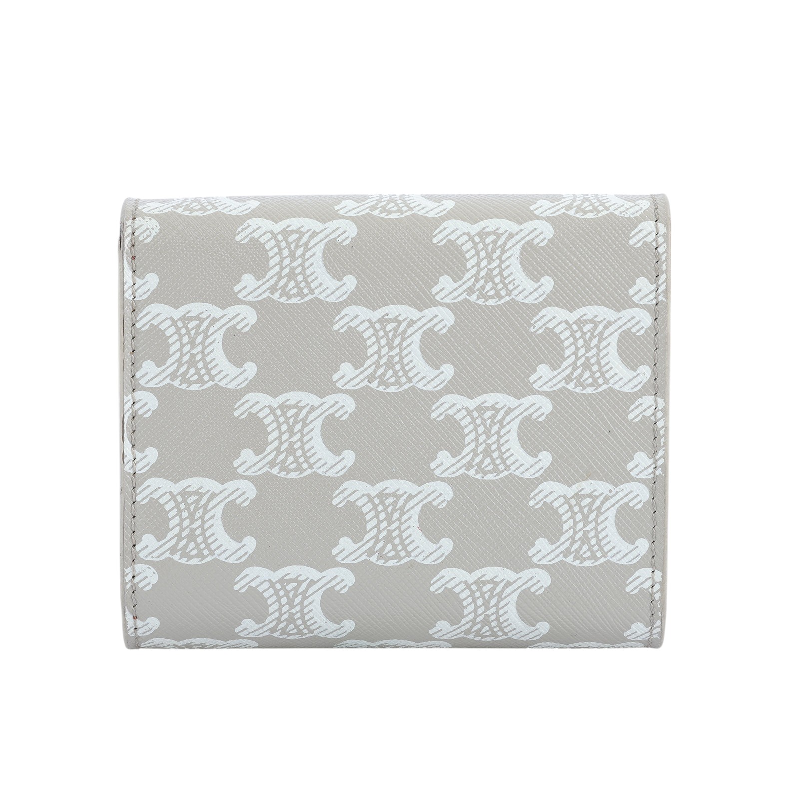 思琳 CELINE 標識印花 小型 錢包 Triomphe 凱旋門 三折 短夾 10D782FID 灰凱旋門白LOGO短夾 無附屬品