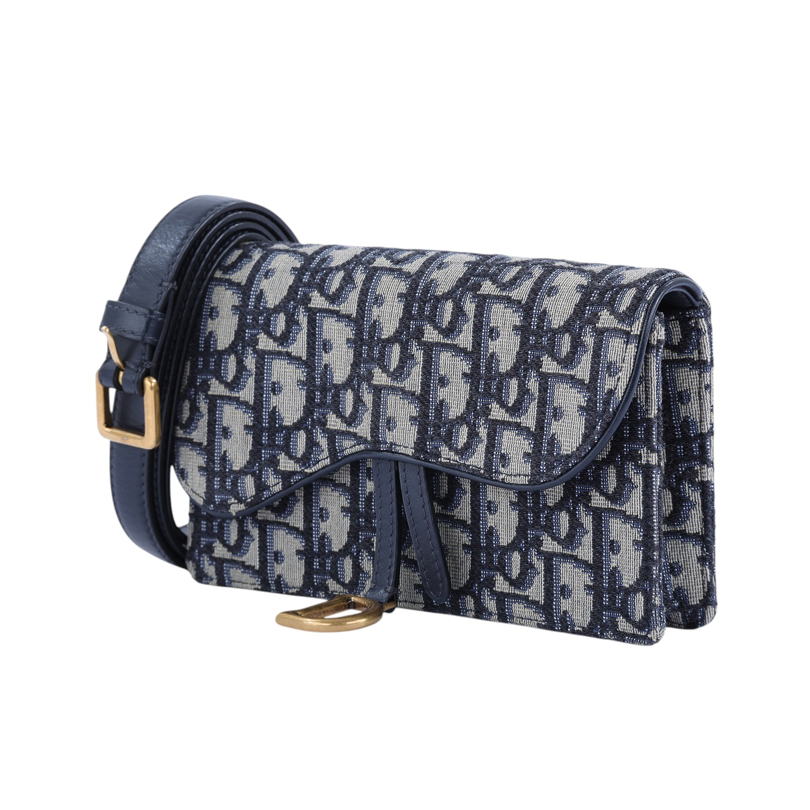 迪奧 CHRISTIAN DIOR Saddle 馬鞍 腰包 S5619CTZQ 藍老花SADDLE腰包 原廠盒子/防塵袋