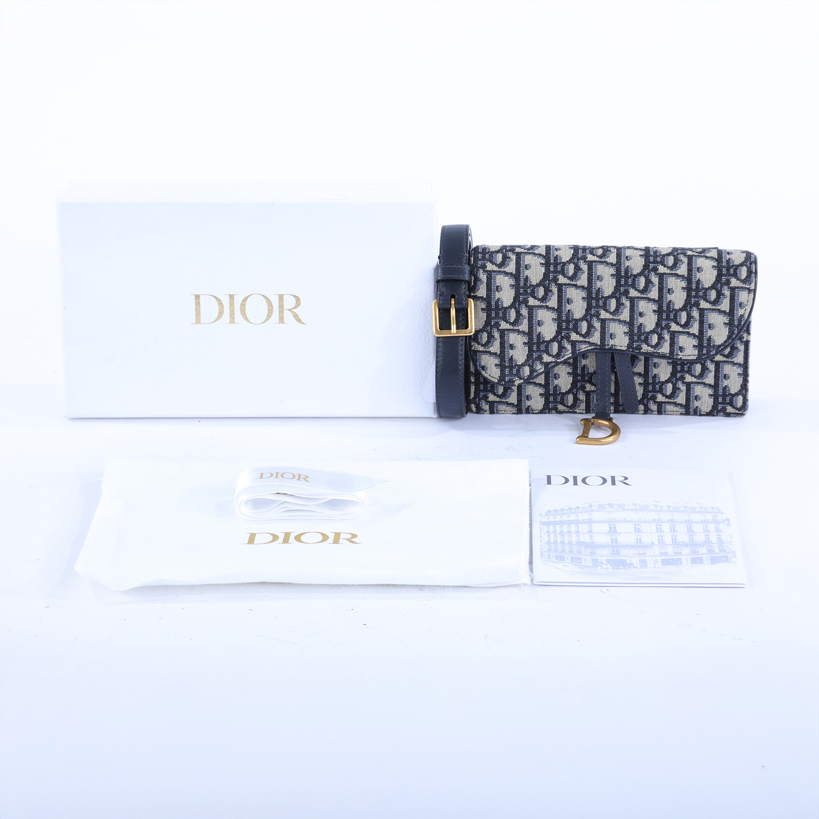 迪奧 CHRISTIAN DIOR Saddle 馬鞍 腰包 S5619CTZQ 藍老花SADDLE腰包 原廠盒子/防塵袋