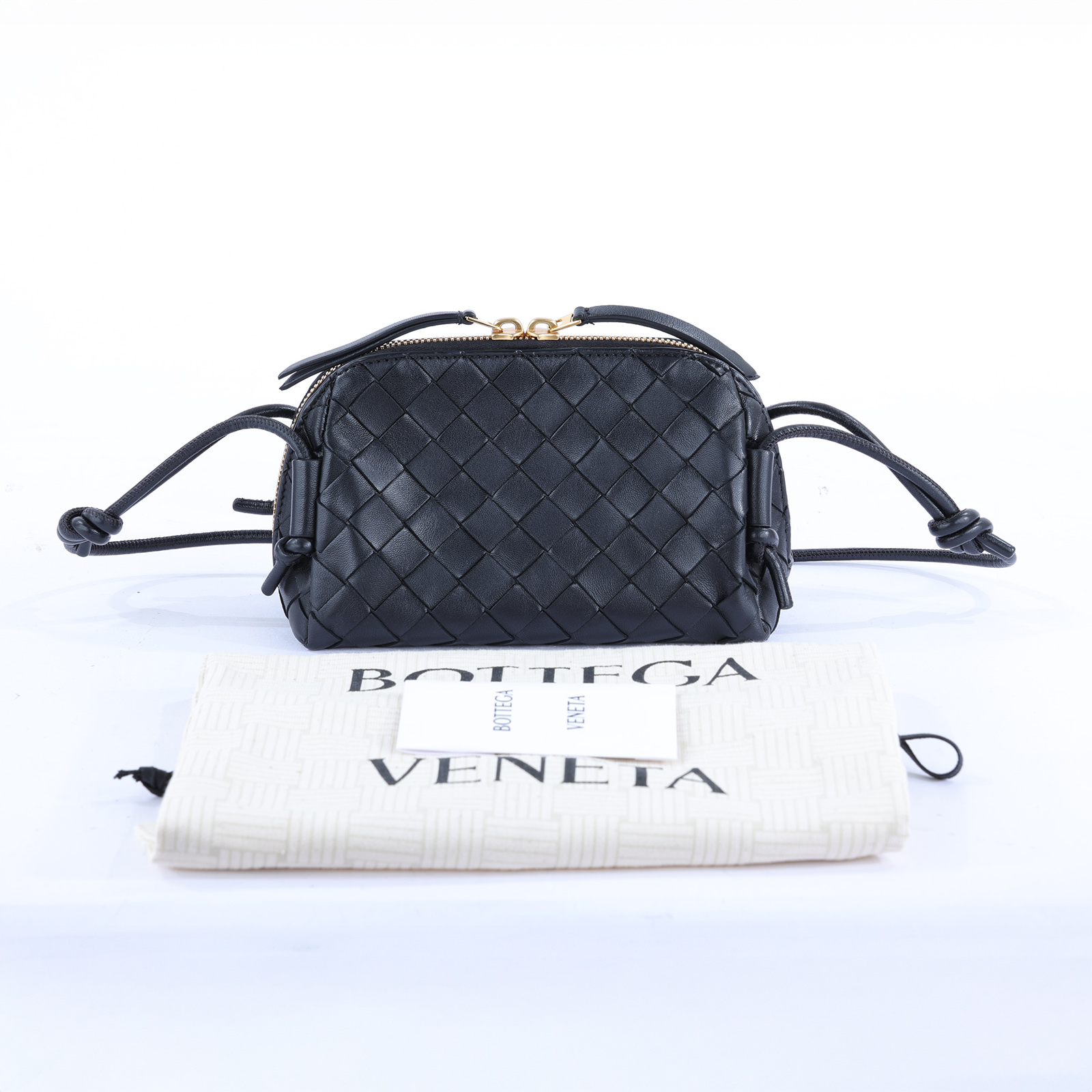 寶緹嘉 BOTTEGA VENETA Intrecciato Concert Pouch 肩背包 794258 黑Concert Pouch 防塵袋