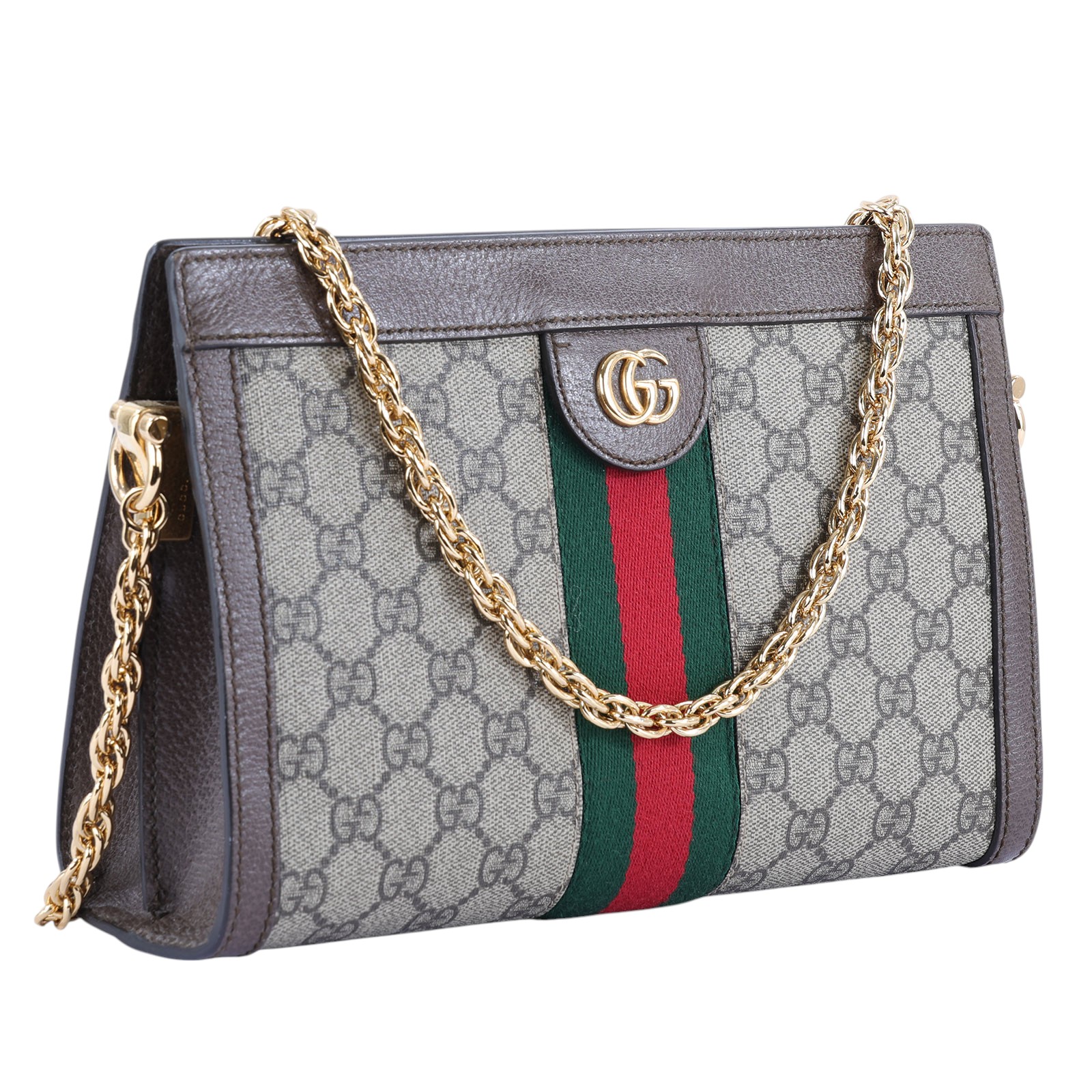 古馳 GUCCI Ophidia GG 小型 肩揹袋 503877 棕Ophidia GG 鍊條包 原廠盒子