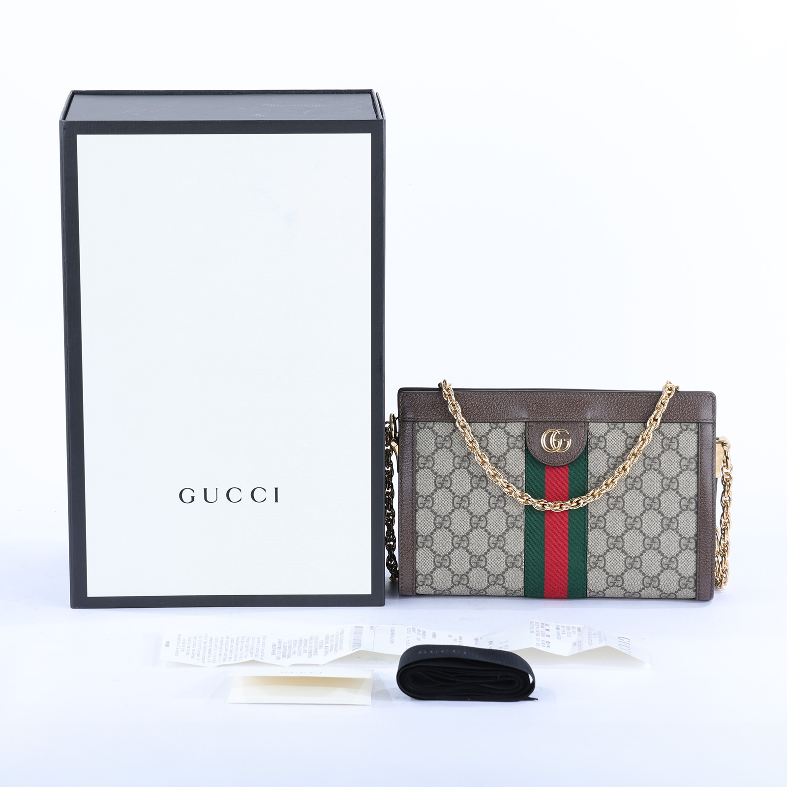 古馳 GUCCI Ophidia GG 小型 肩揹袋 503877 棕Ophidia GG 鍊條包 原廠盒子
