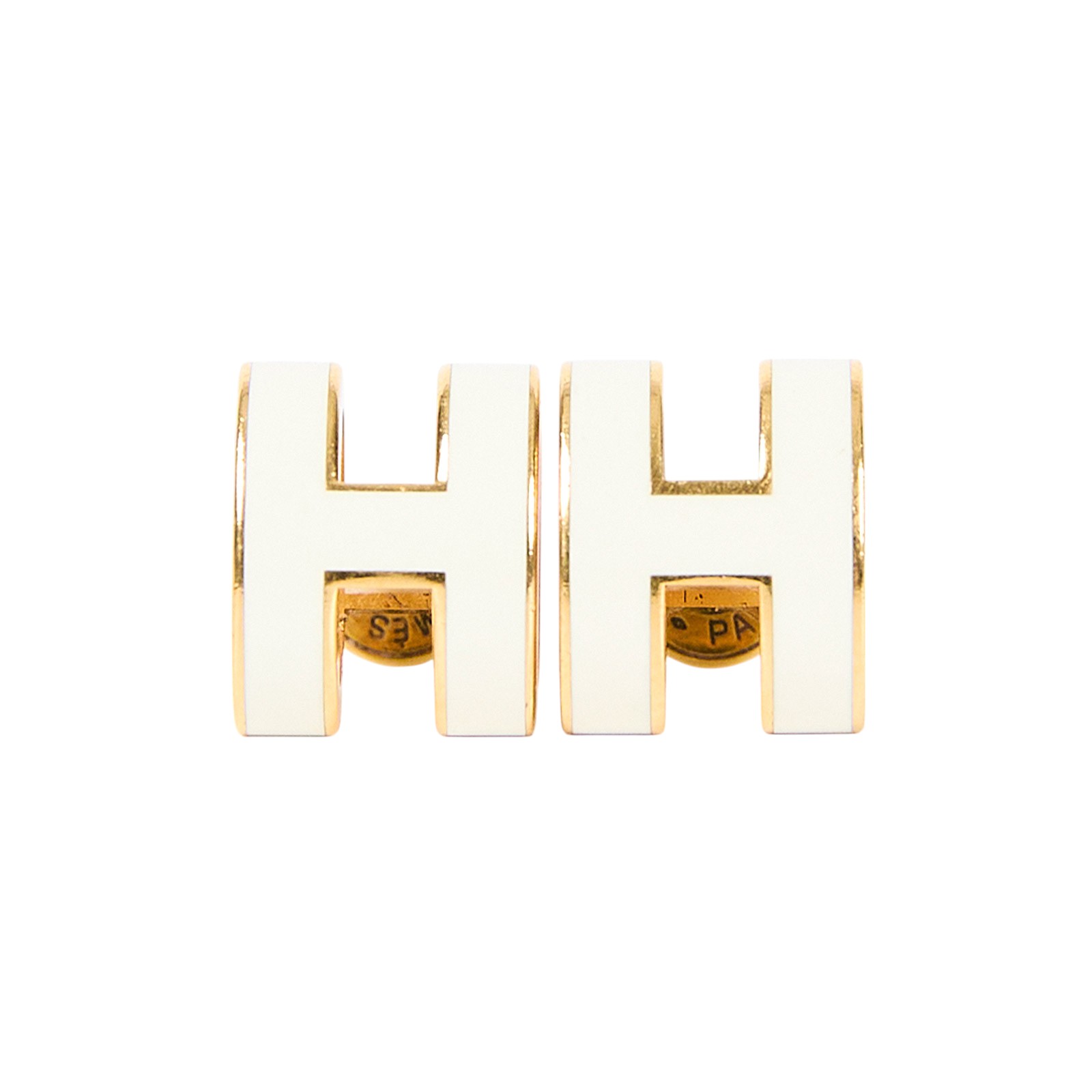 愛馬仕 Hermes Mini Pop H 耳釘 POPHE 白POP H耳環 原廠盒子