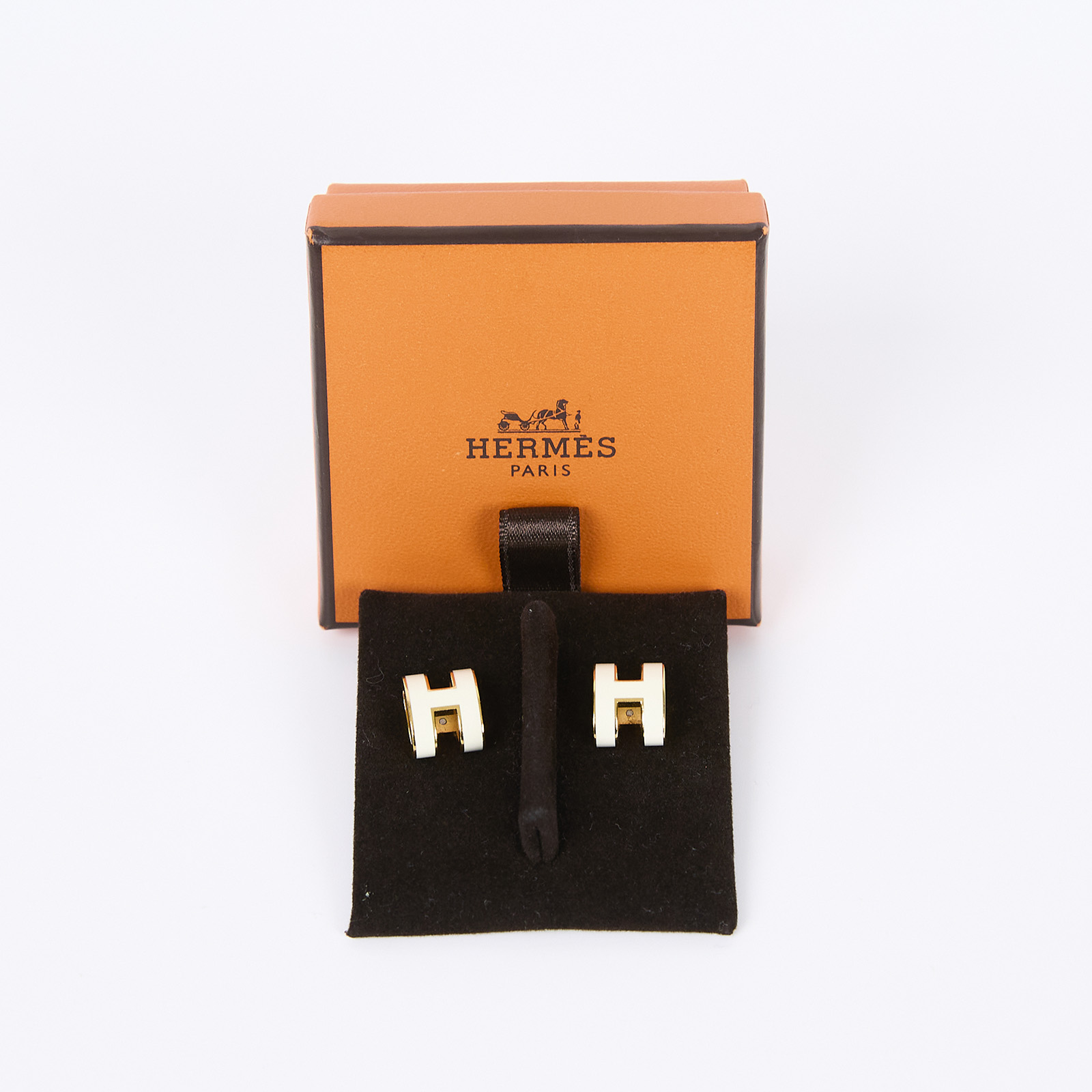 愛馬仕 Hermes Mini Pop H 耳釘 POPHE 白POP H耳環 原廠盒子