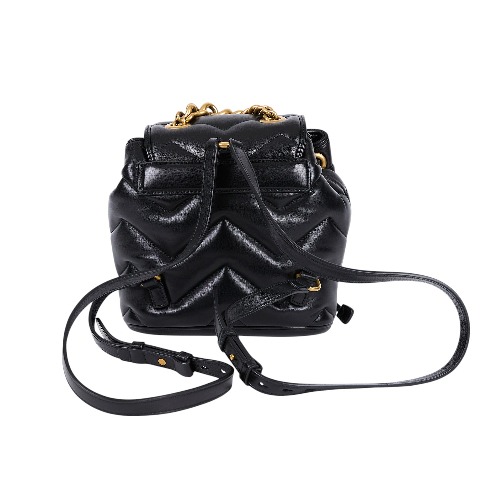 古馳 GUCCI Marmont 背包 777253 黑 GG Marmont 迷你後背包 原廠盒子/防塵袋