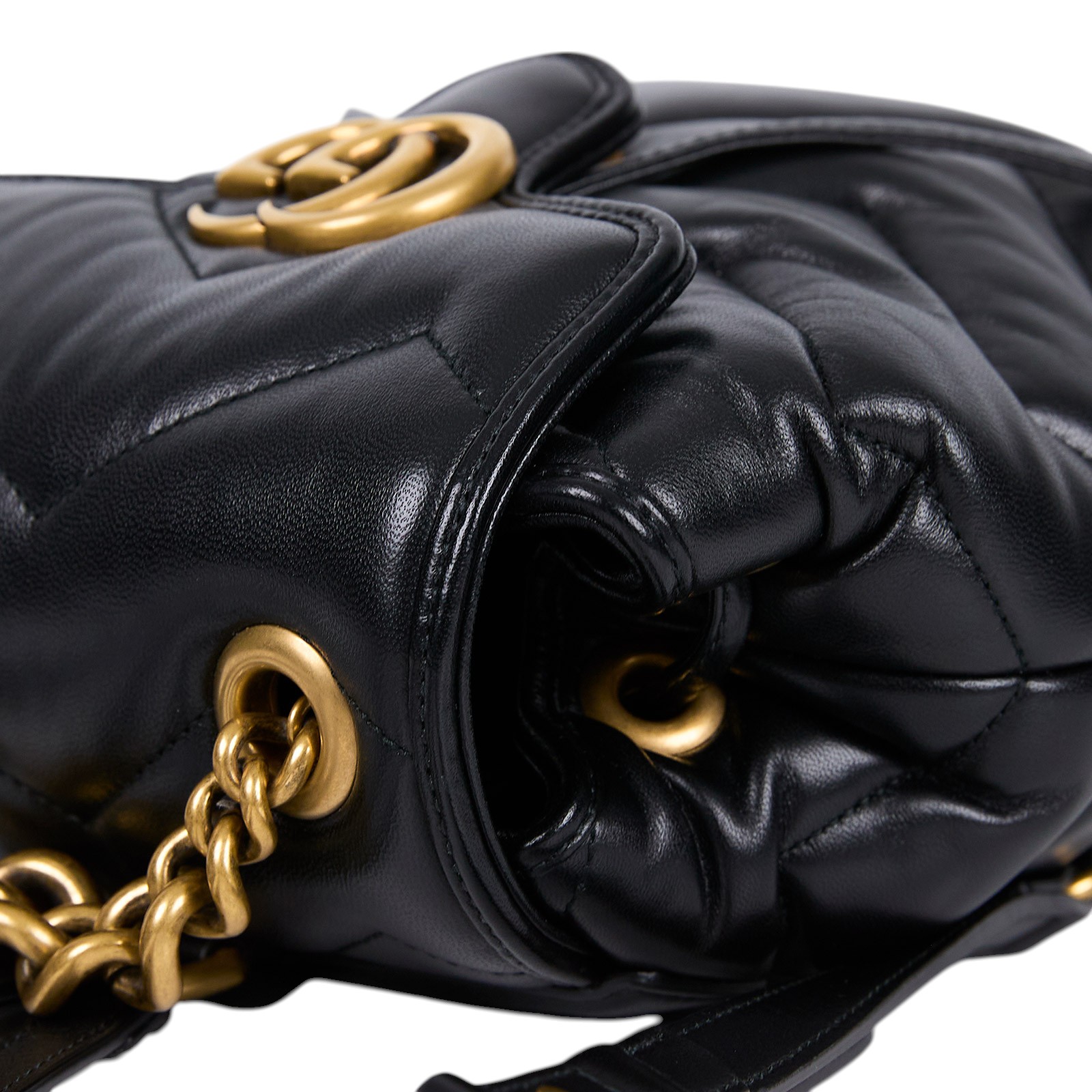 古馳 GUCCI Marmont 背包 777253 黑 GG Marmont 迷你後背包 原廠盒子/防塵袋