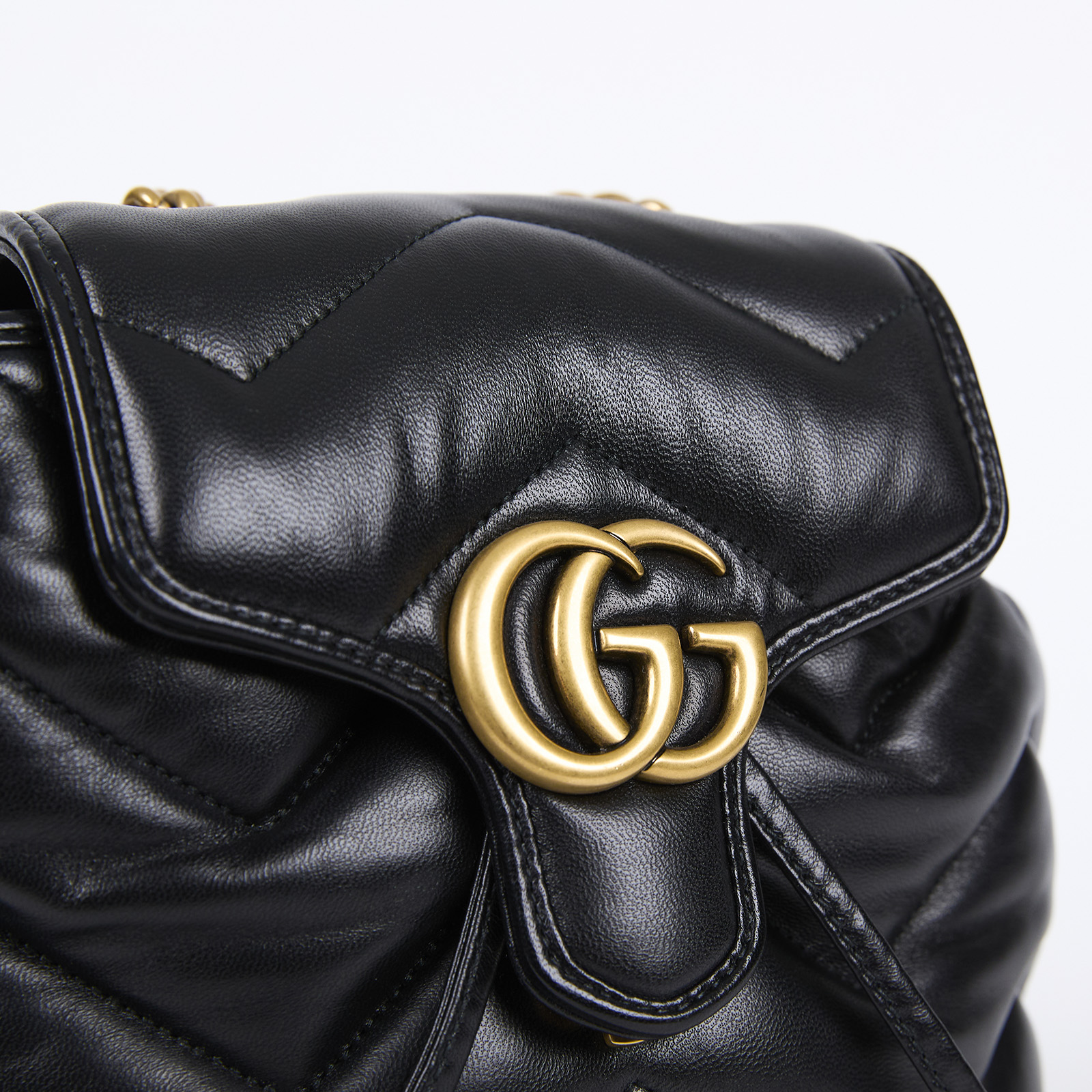 古馳 GUCCI Marmont 背包 777253 黑 GG Marmont 迷你後背包 原廠盒子/防塵袋