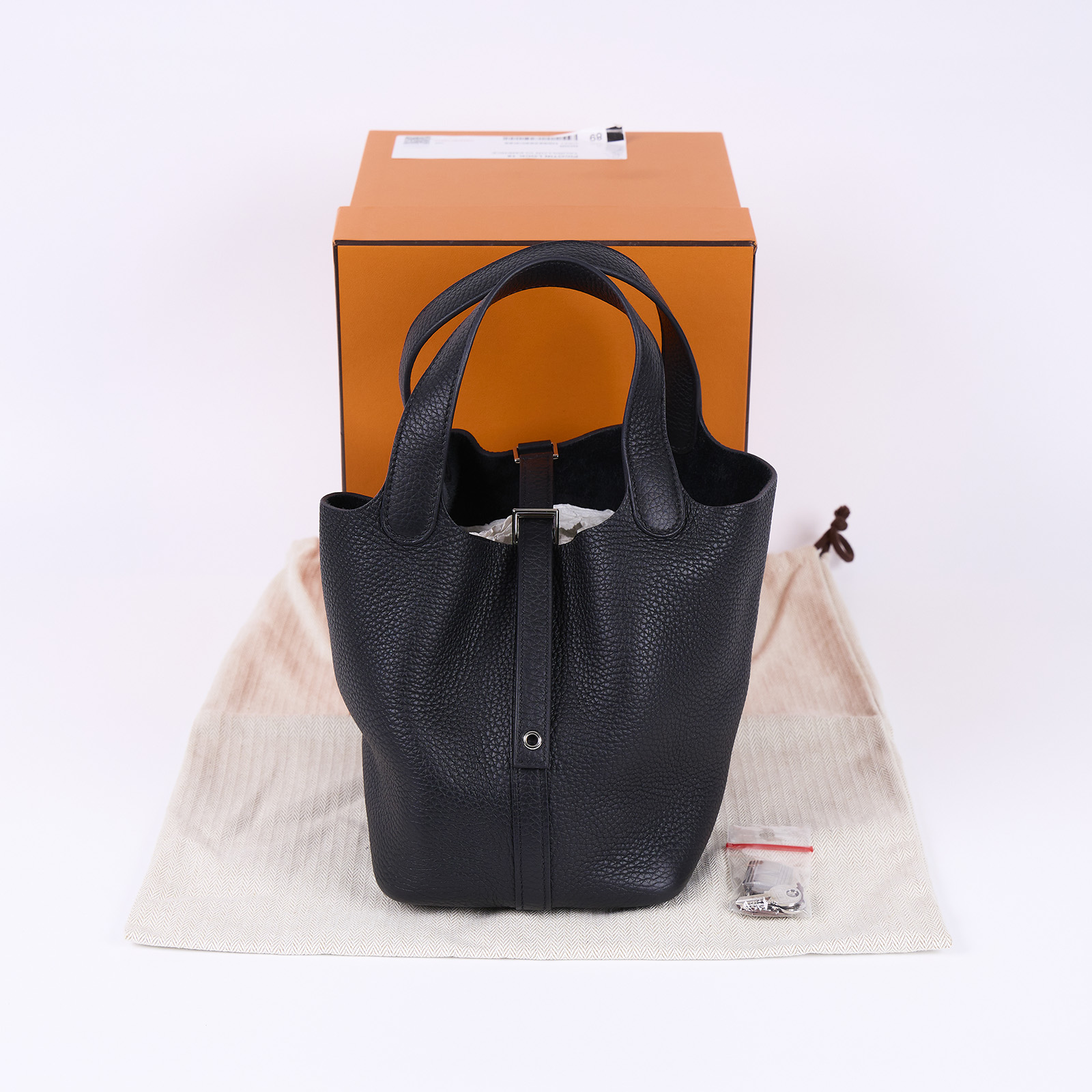 愛馬仕 Hermes Picotin Lock 18 菜籃子包 PT18 B刻 黑PICOTIN18 原廠盒子/防塵袋/鎖頭/鑰匙