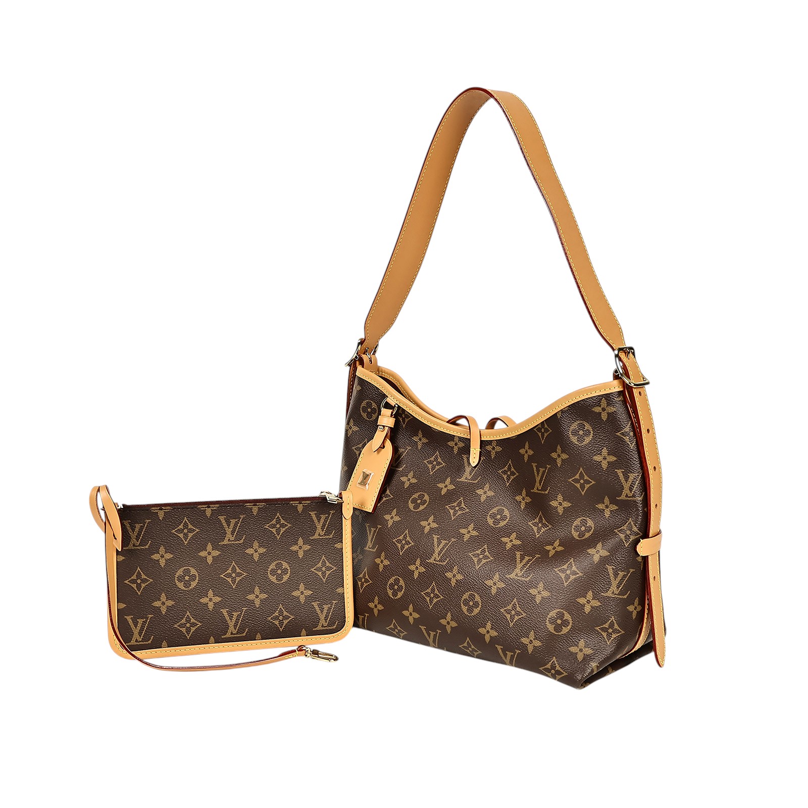 路易威登 LOUIS VUITTON CarryAll PM 原花 肩背包 M46203 晶片款 ☆原花CARRYALL PM 防塵袋/內袋