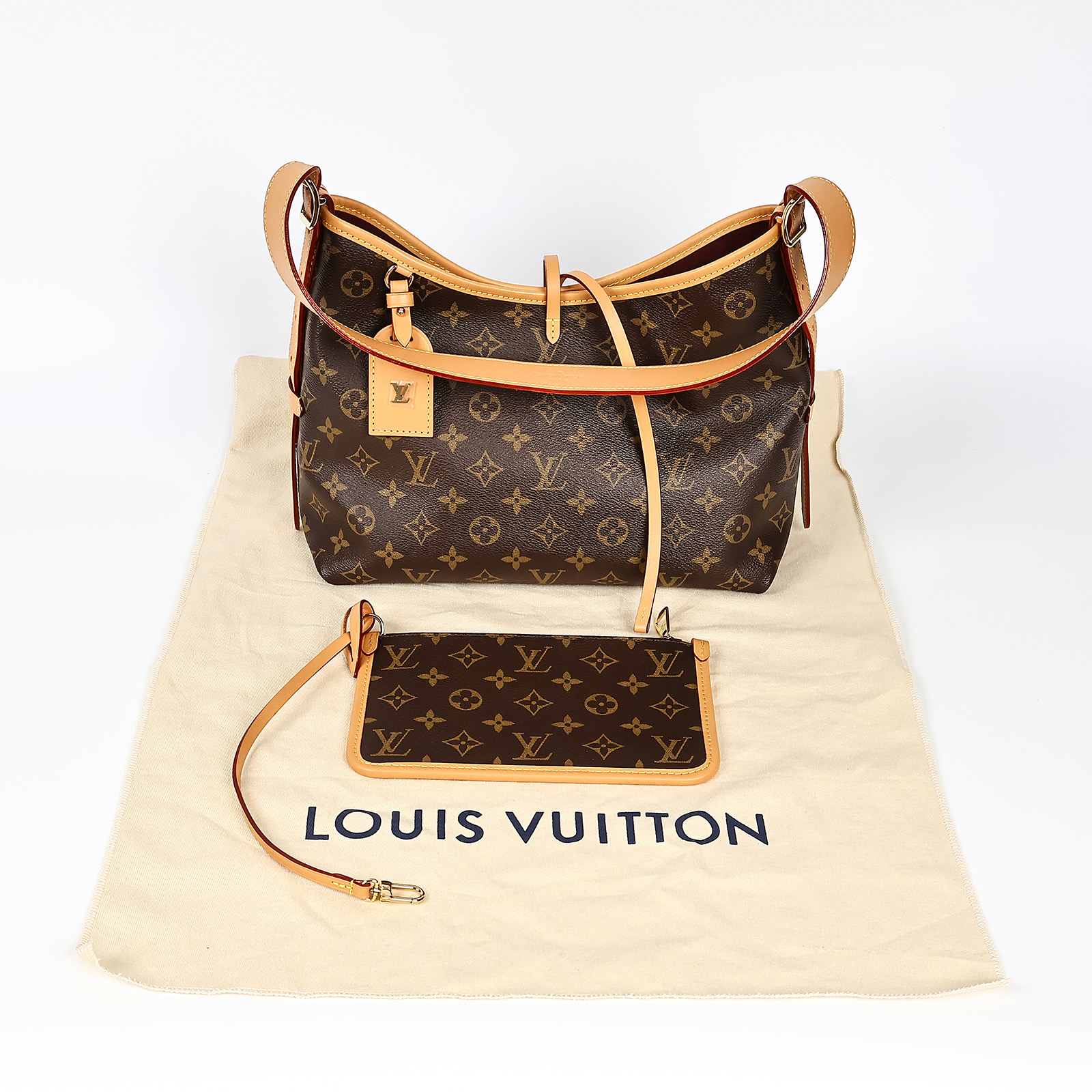 路易威登 LOUIS VUITTON CarryAll PM 原花 肩背包 M46203 晶片款 ☆原花CARRYALL PM 防塵袋/內袋