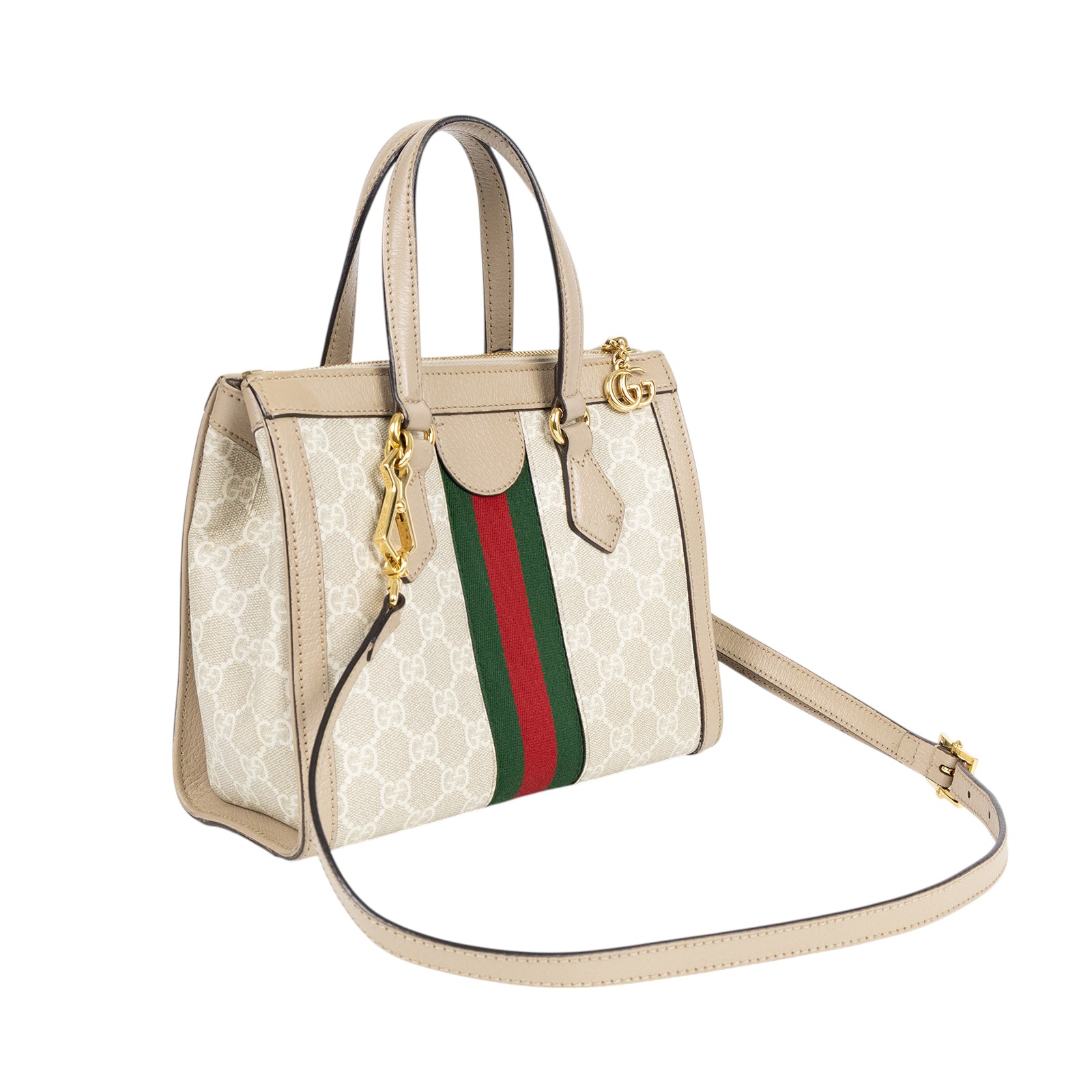 古馳 GUCCI GG Ophidia 手提袋 小型 547551 白老花2way 原廠盒子/防塵袋