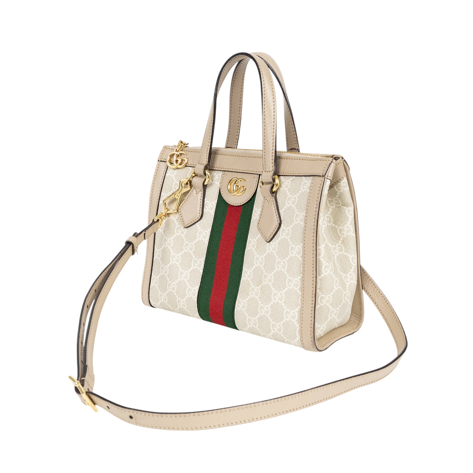 古馳 GUCCI GG Ophidia 手提袋 小型 547551 白老花2way 原廠盒子/防塵袋