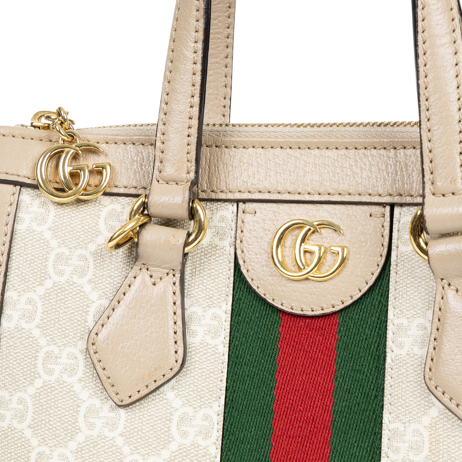 古馳 GUCCI GG Ophidia 手提袋 小型 547551 白老花2way 原廠盒子/防塵袋