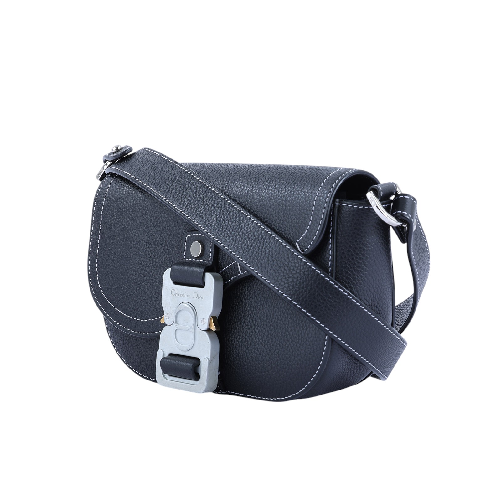 迪奧 CHRISTIAN DIOR Saddle 迷你 翻蓋 郵差包 2ADCA435YKK 黑Saddle迷你翻蓋郵差包 原廠盒子/防塵袋/購買證明