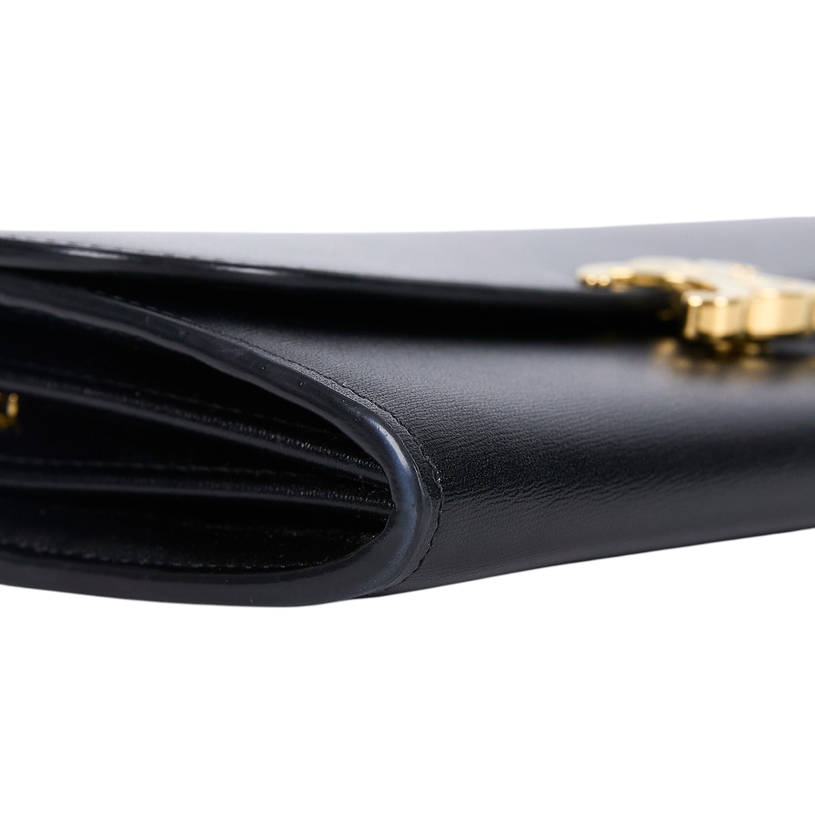 思琳 CELINE Triomphe 亮澤牛皮革 錢包 長夾 大型 10E313DPV 黑TRIOMPHE 牛皮金釦長夾 防塵袋/原廠盒子/購買證明