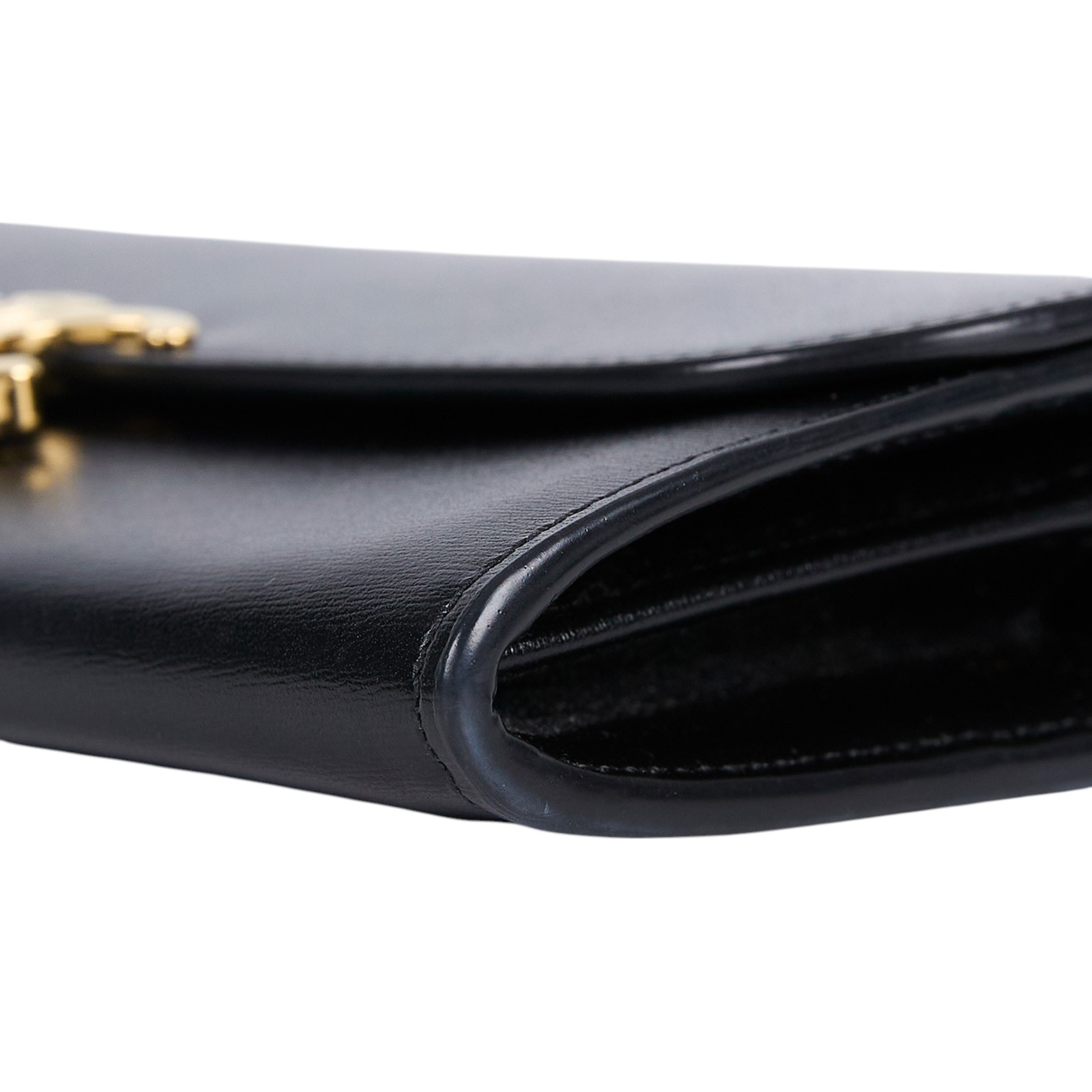 思琳 CELINE Triomphe 亮澤牛皮革 錢包 長夾 大型 10E313DPV 黑TRIOMPHE 牛皮金釦長夾 防塵袋/原廠盒子/購買證明