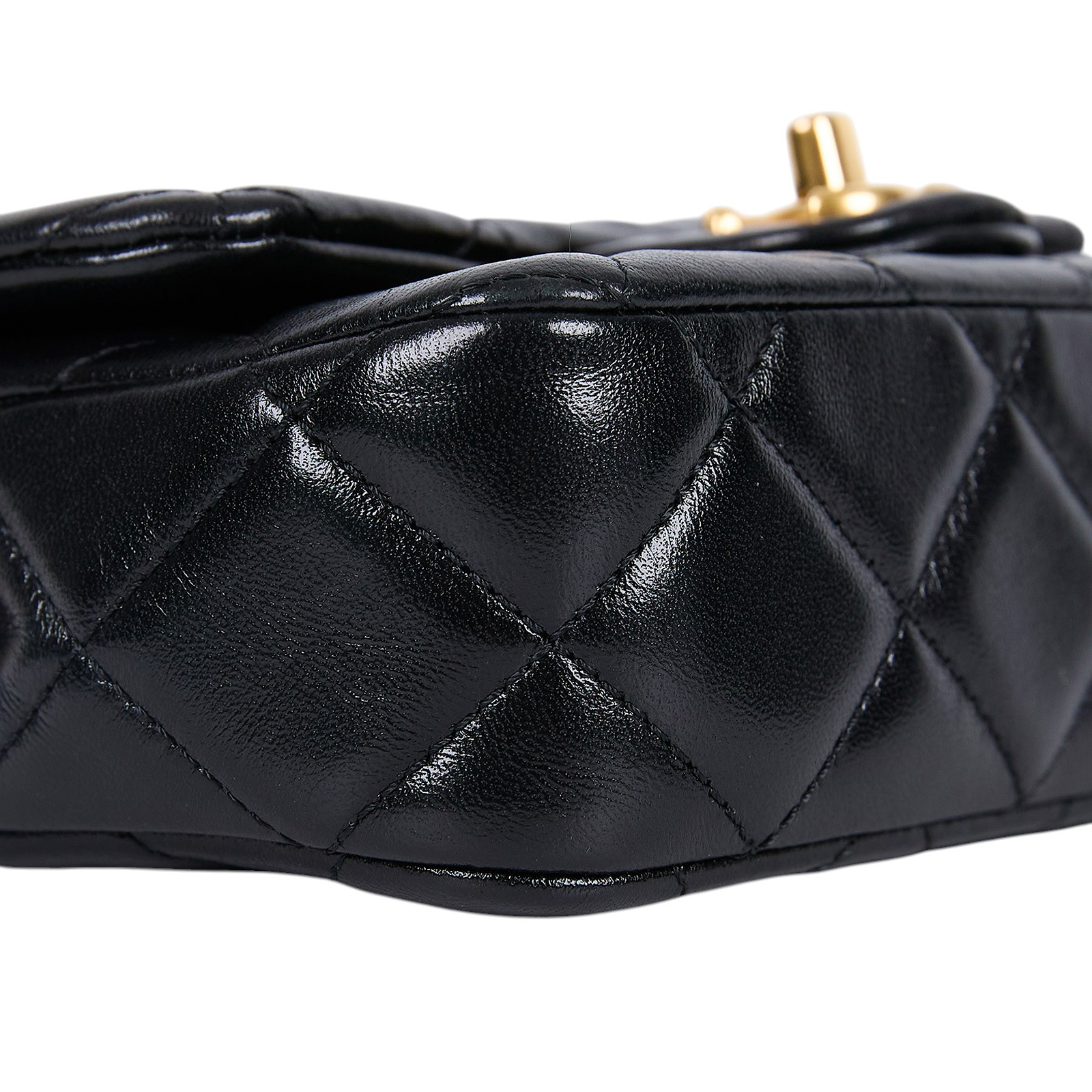 香奈兒 CHANEL Mini Coco 菱格紋 愛心金球 方胖 AS3828 晶片款 黑金羊愛心調節扣方胖 防塵袋/原廠盒子