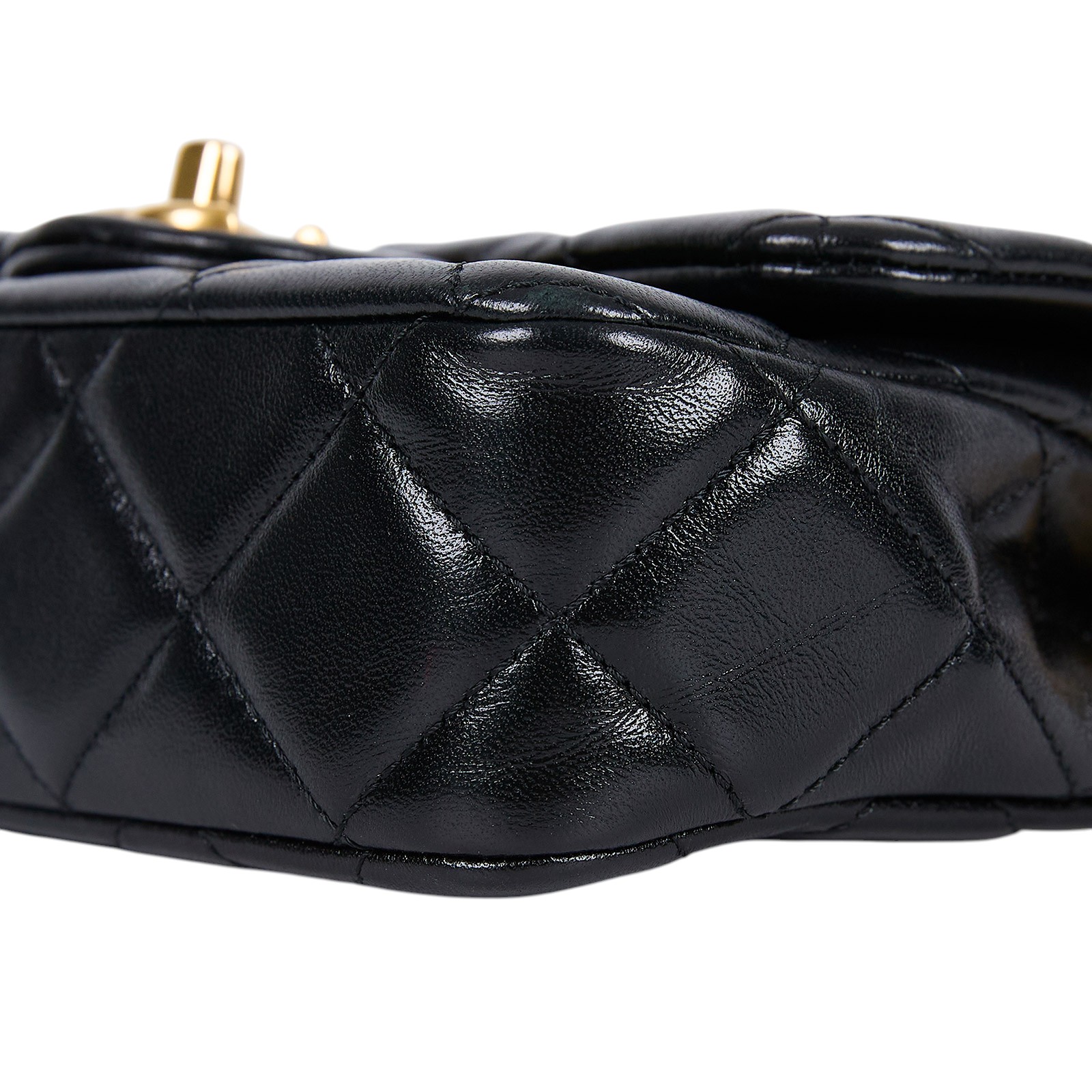 香奈兒 CHANEL Mini Coco 菱格紋 愛心金球 方胖 AS3828 晶片款 黑金羊愛心調節扣方胖 防塵袋/原廠盒子