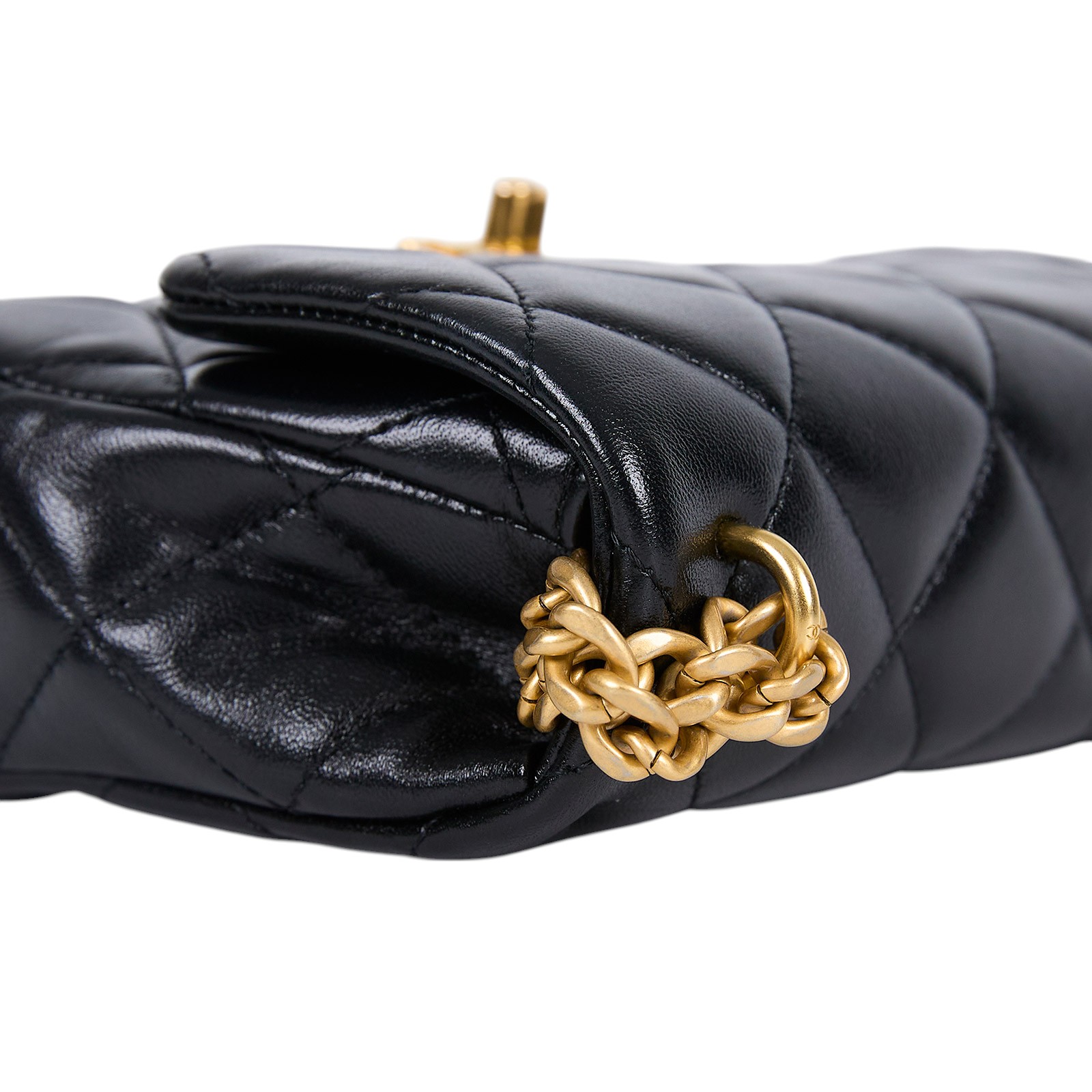 香奈兒 CHANEL Mini Coco 菱格紋 愛心金球 方胖 AS3828 晶片款 黑金羊愛心調節扣方胖 防塵袋/原廠盒子