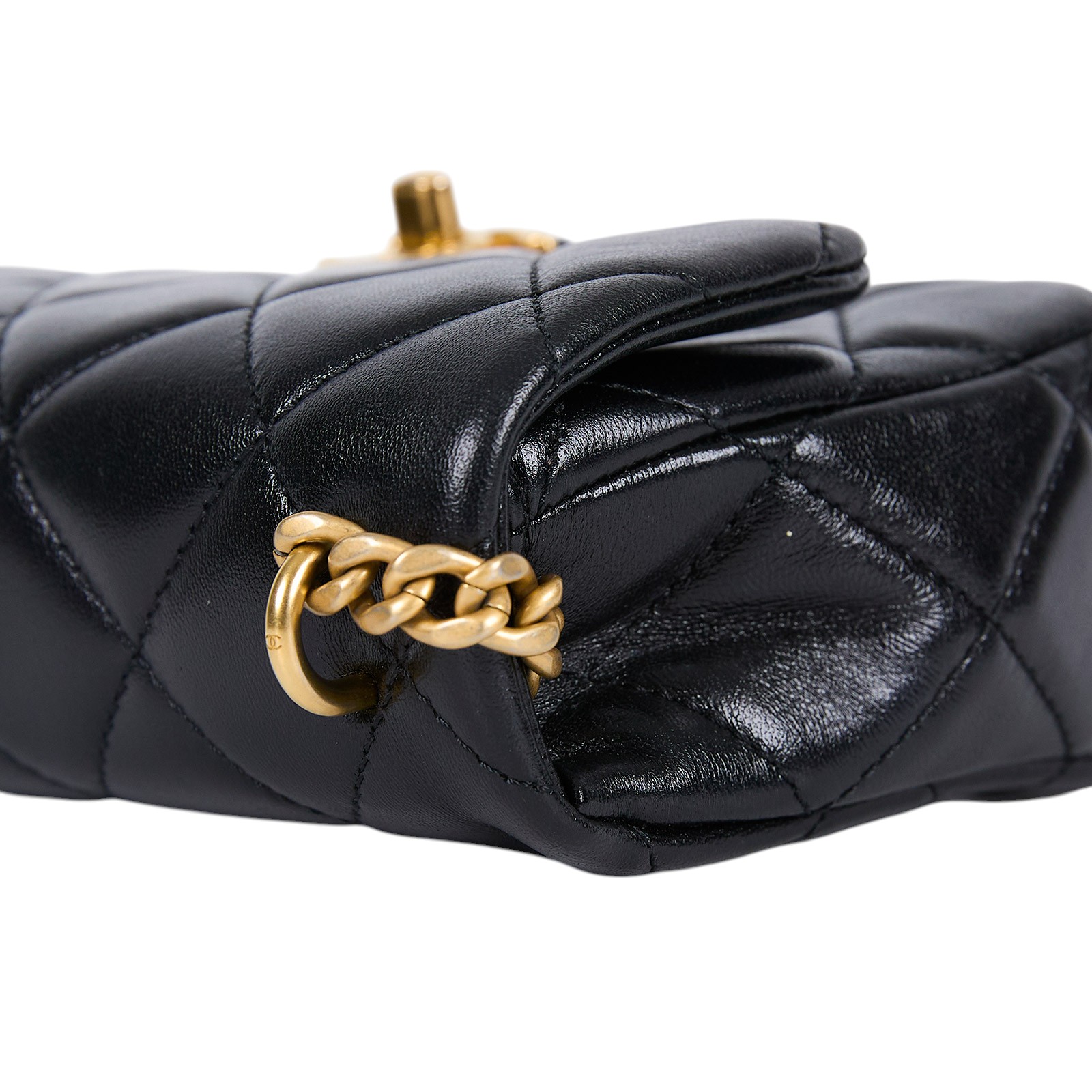 香奈兒 CHANEL Mini Coco 菱格紋 愛心金球 方胖 AS3828 晶片款 黑金羊愛心調節扣方胖 防塵袋/原廠盒子