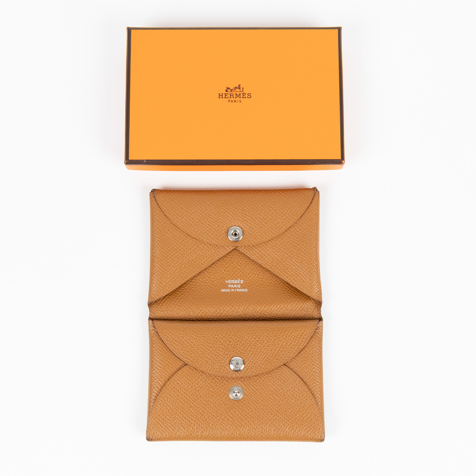 愛馬仕 Hermes Calvi Duo 卡包 CALD Z刻 金棕CALVI DUO 原廠盒子