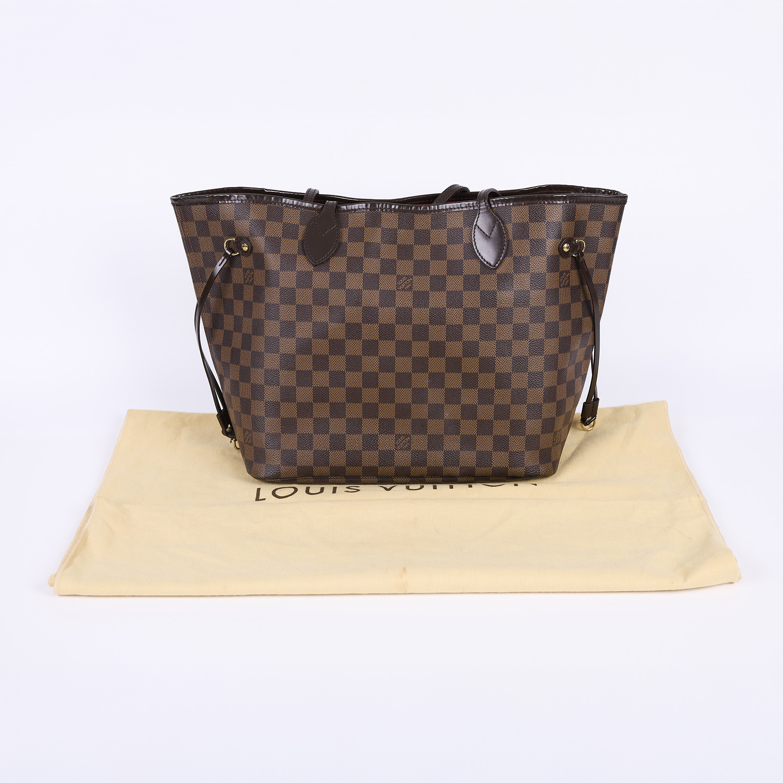 路易威登 LOUIS VUITTON 棕棋盤 Neverfull MM 托特包 N51105 棋盤格NEVERFULL MM 防塵袋