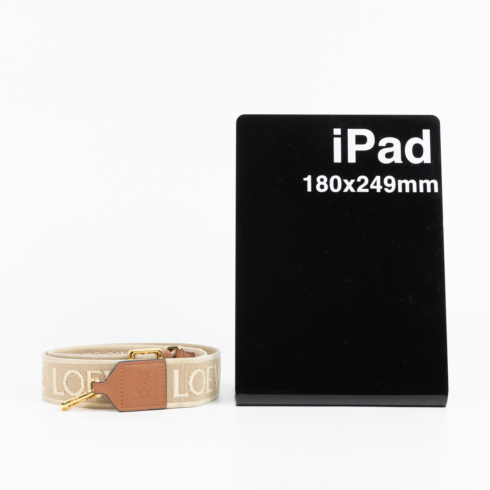 羅意威 LOEWE 緹花織 小牛皮 Anagram 肩帶 C073T87X01 米帆布LOGO背帶 無附屬品